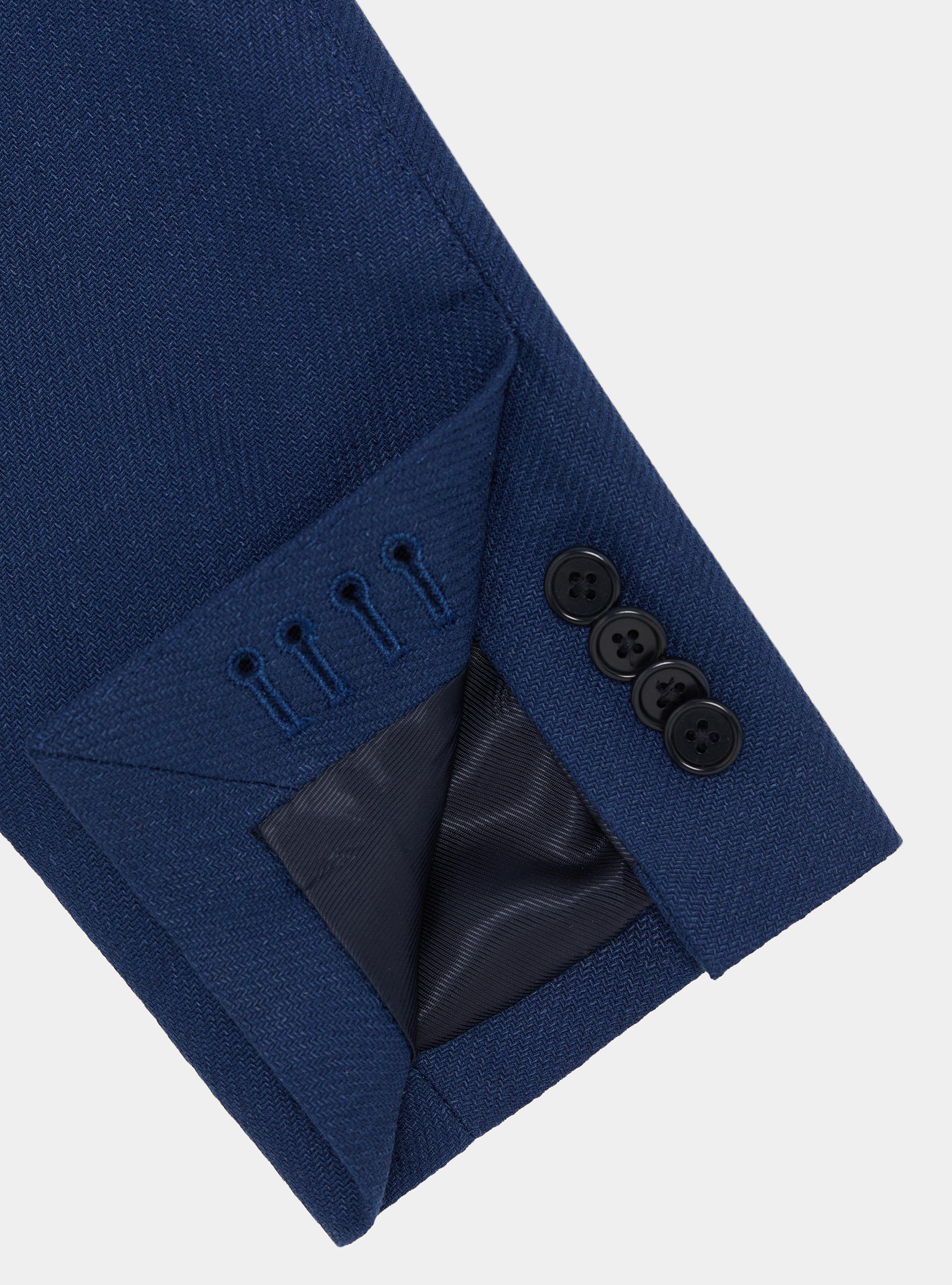 Giacca in cotone e lino fiammato, BLU NAVY