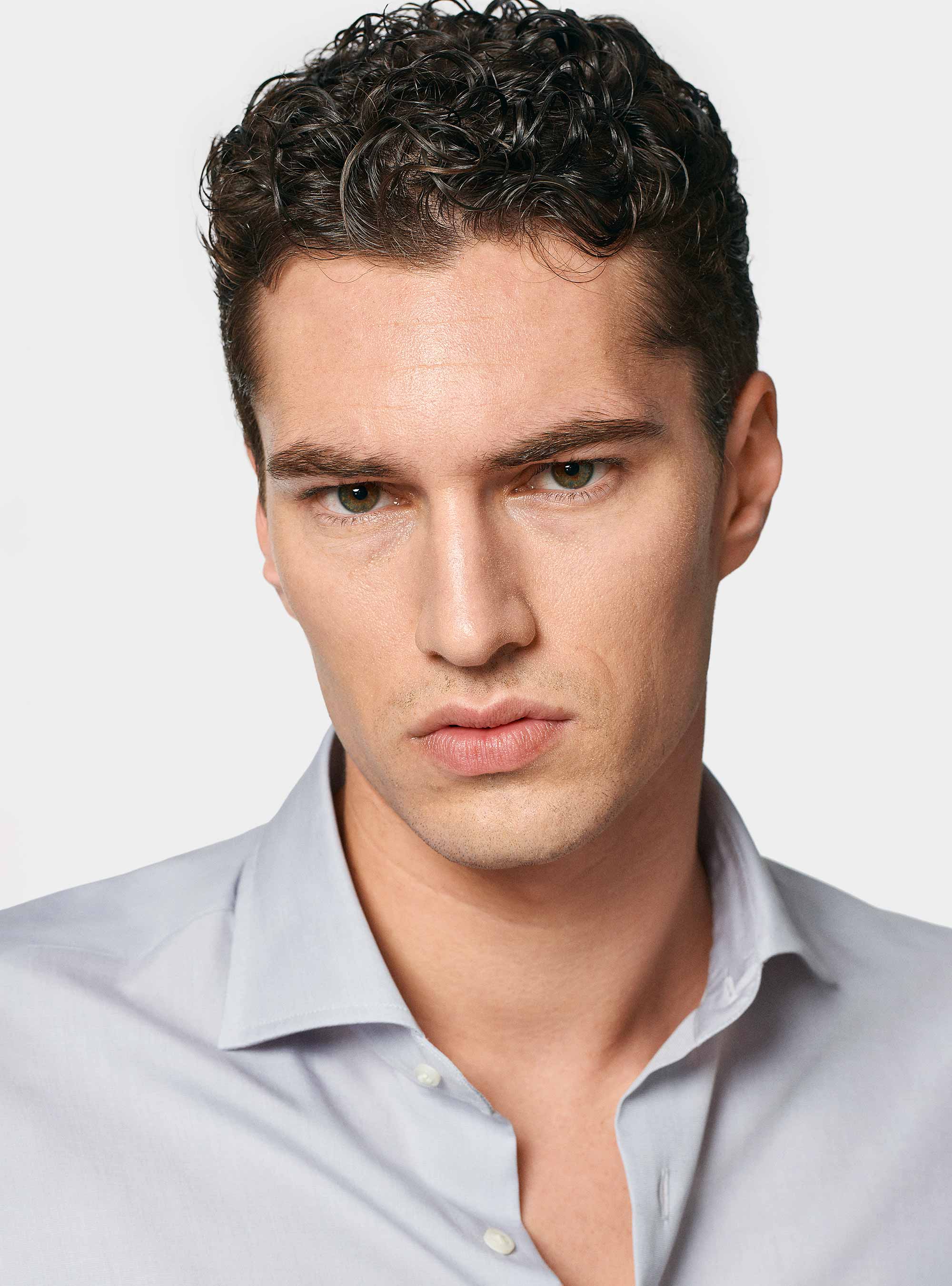 Cotton fil a fil shirt, GRIGIO CHIARO 0256C