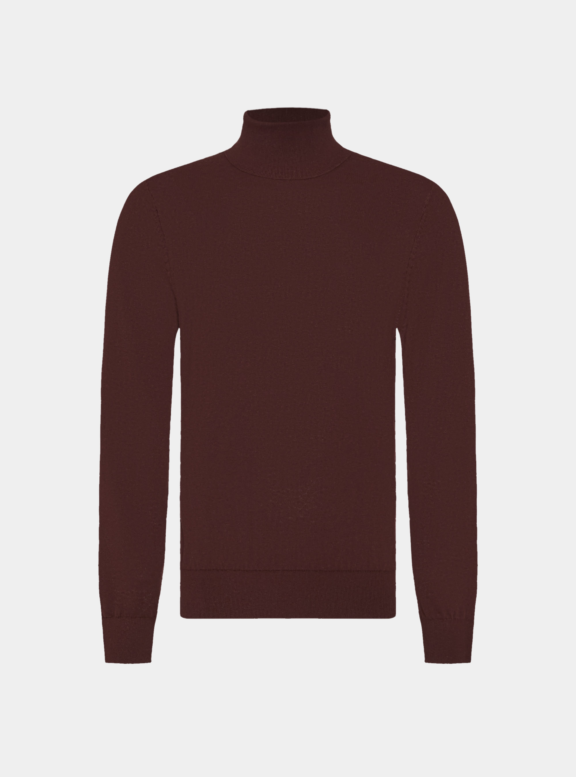 Silk and cashmere cotton turtleneck, BORDEAUX