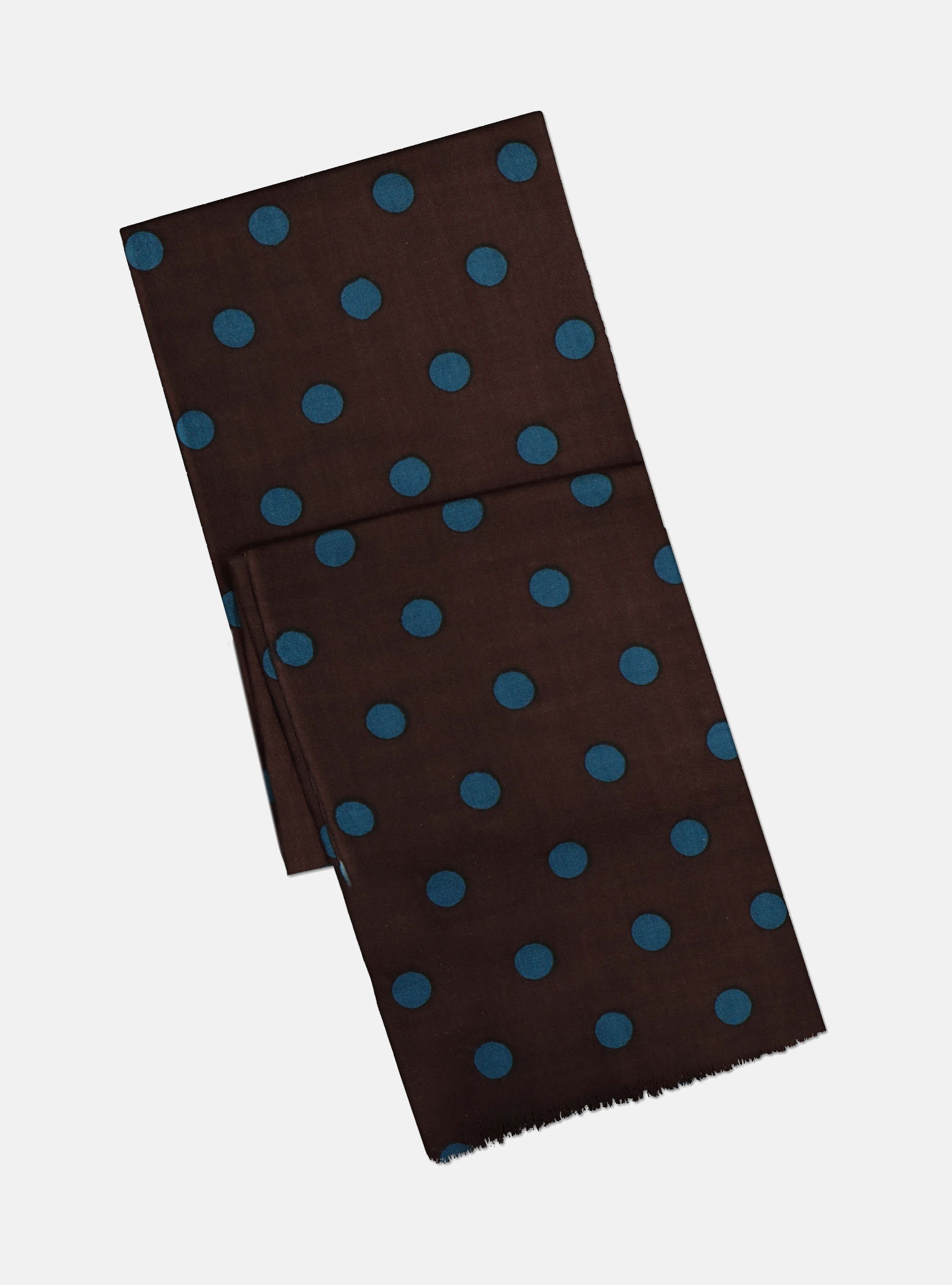POLKA DOT WOOL SCARF, BROWN