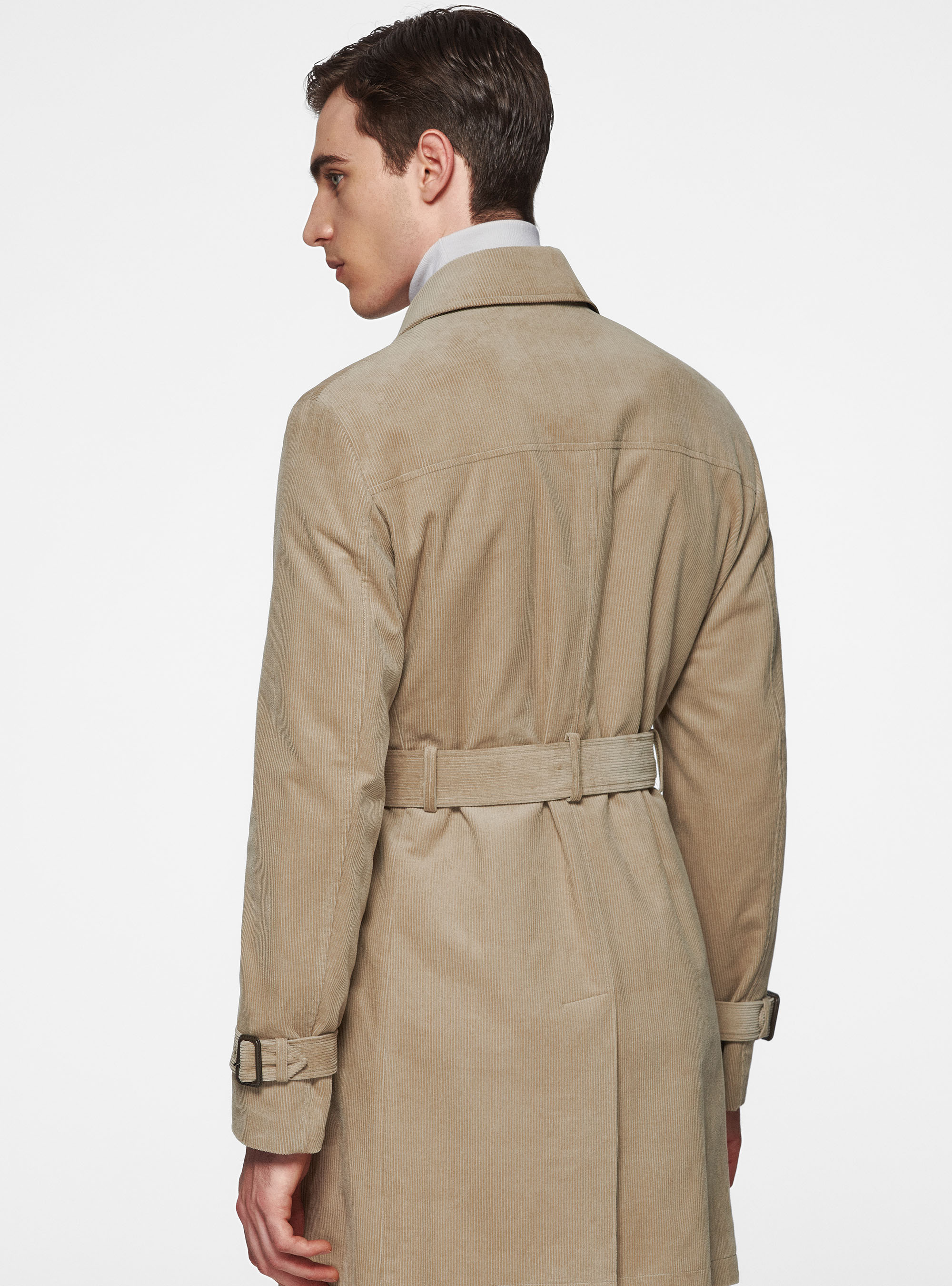 Corduroy trench coat, SAND