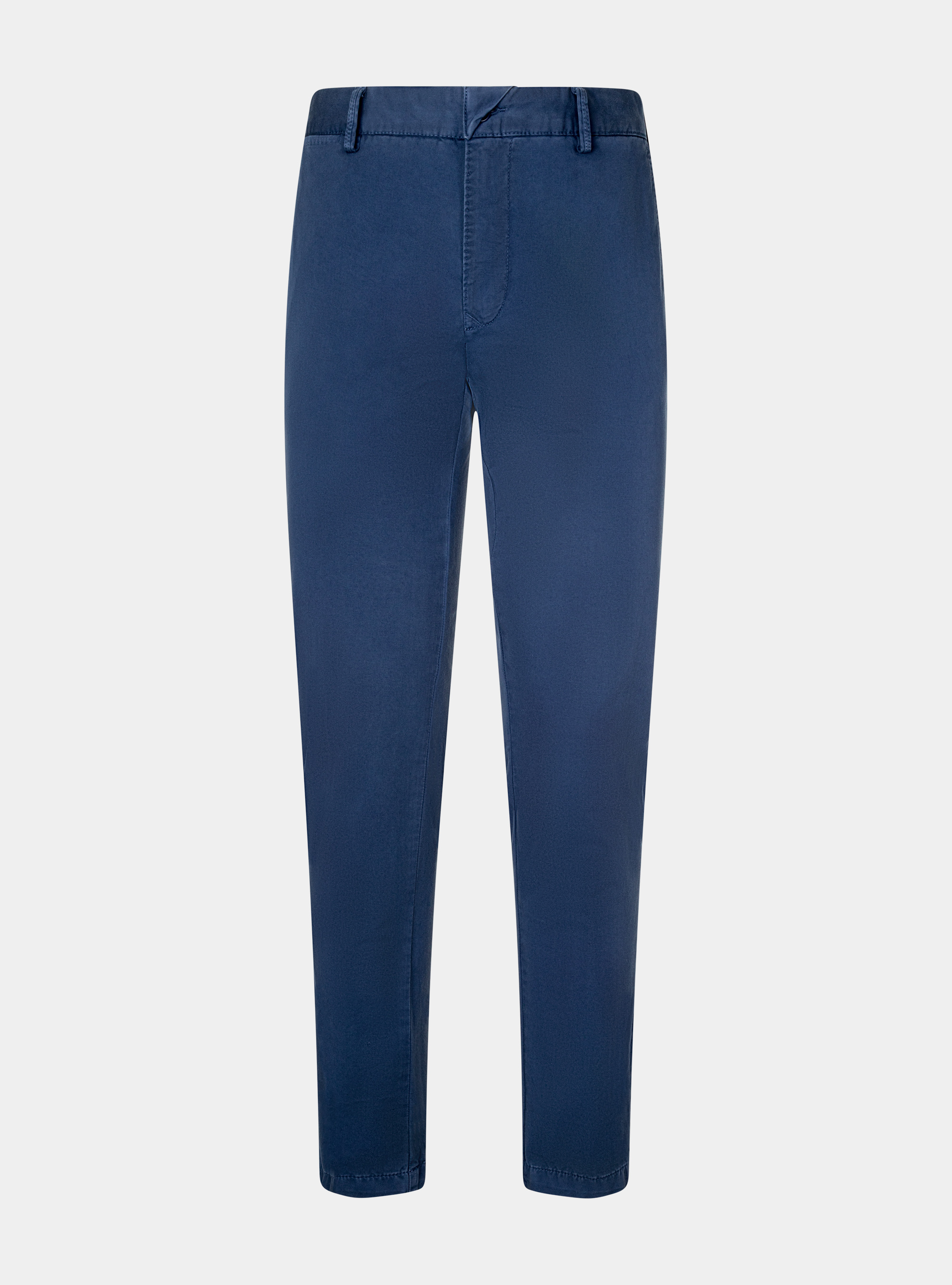 Pantaloni chino in twill stretch tinto in capo, BLU