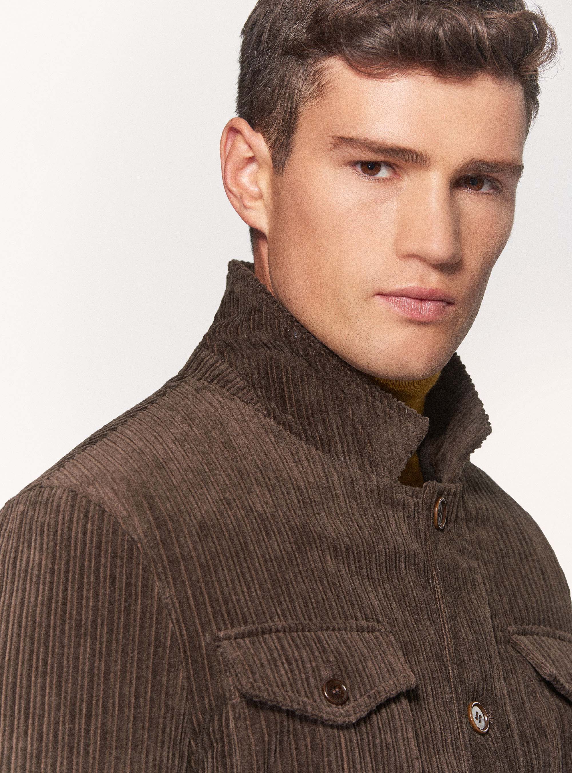 Brown Cotton Velvet Shirt Jacket brown-cotton-velvet-shirt-jacket