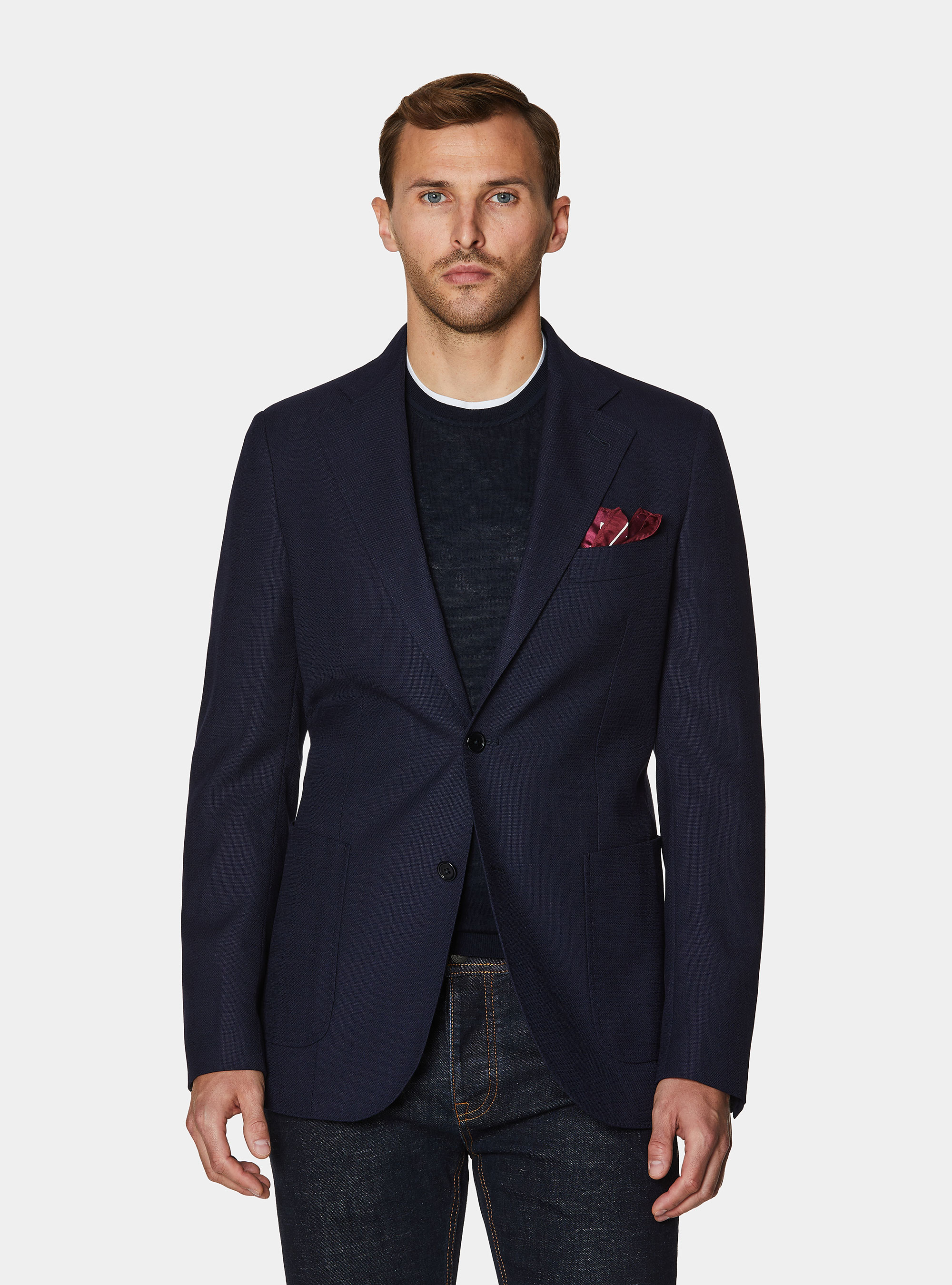 Jacke aus reiner Wolle, NAVY 0218C