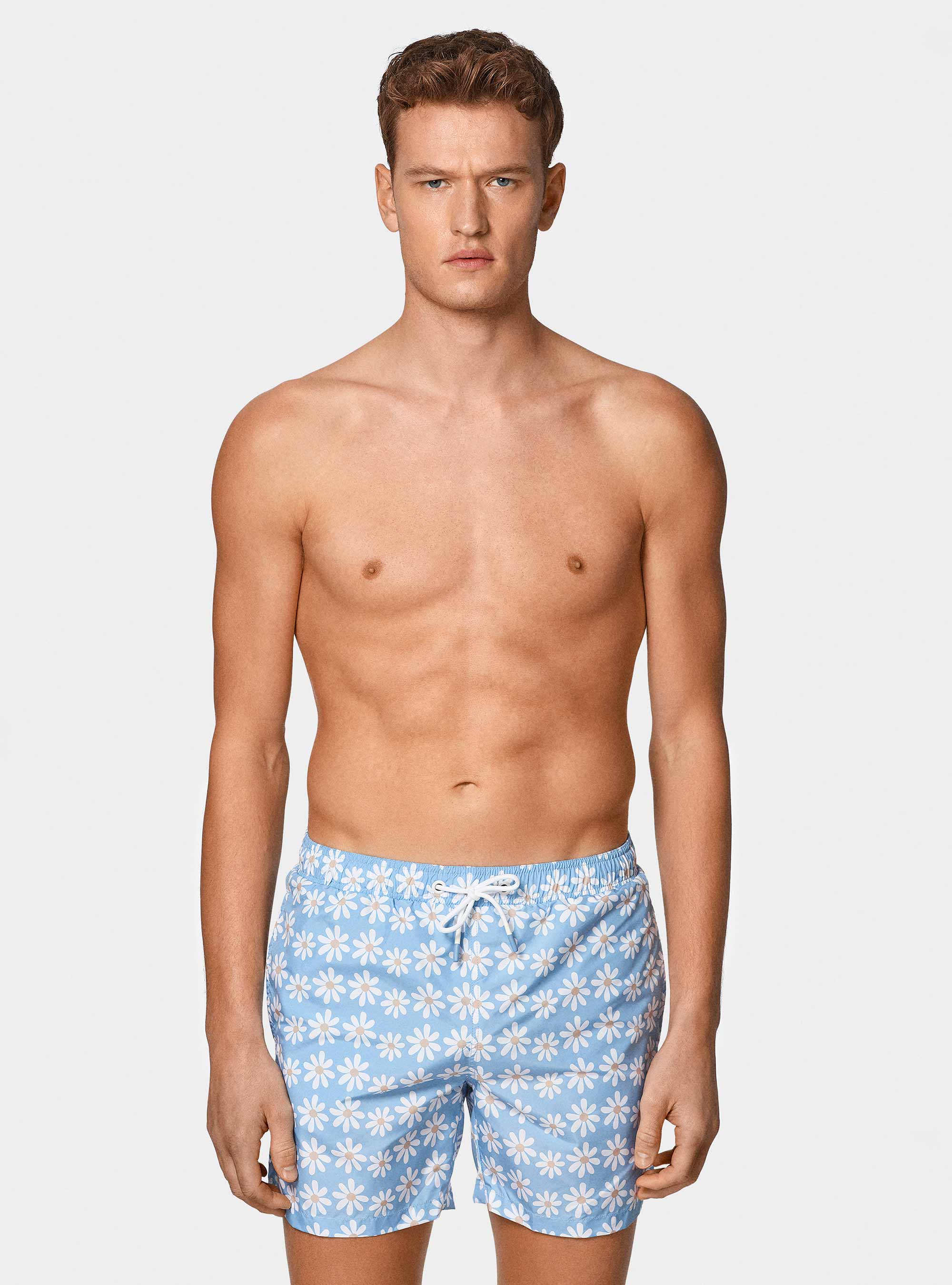 Costume da bagno stampa margherite, AZZURRO