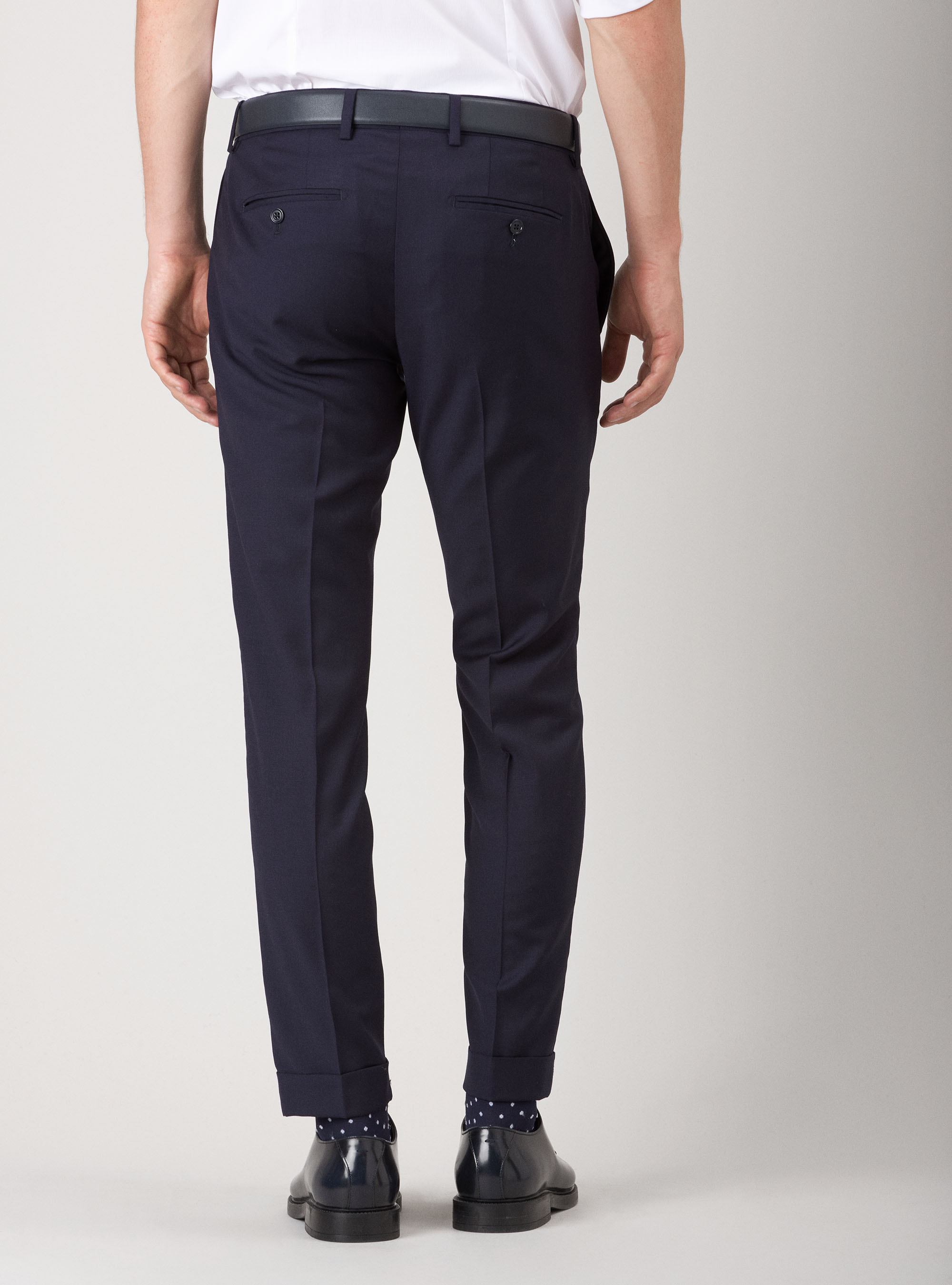 Pantaloni per abito pura lana superfine 120's, BLU NAVY