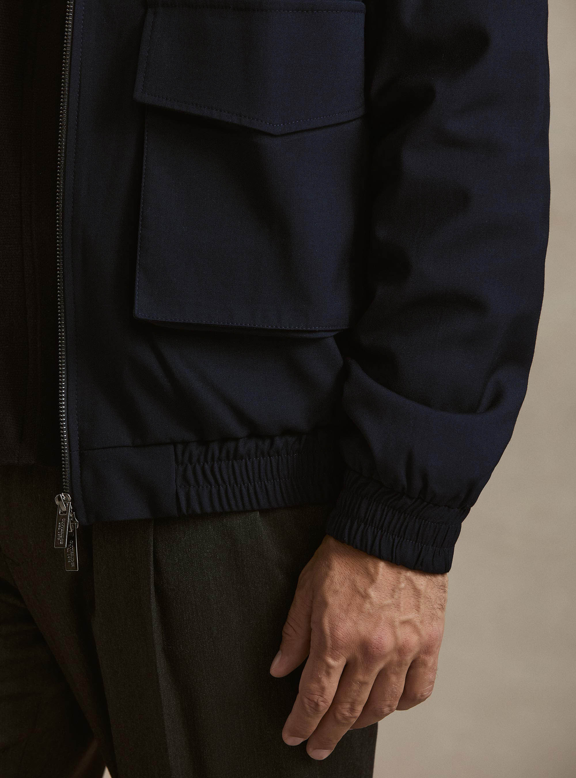 Bomber oversize leggero con colletto, BLU NAVY