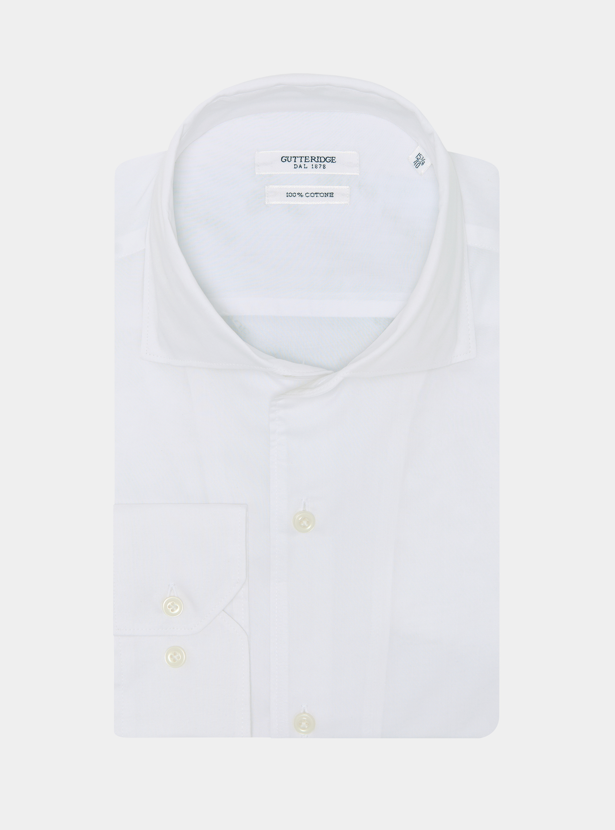Cotton shirt with placket, WHITE