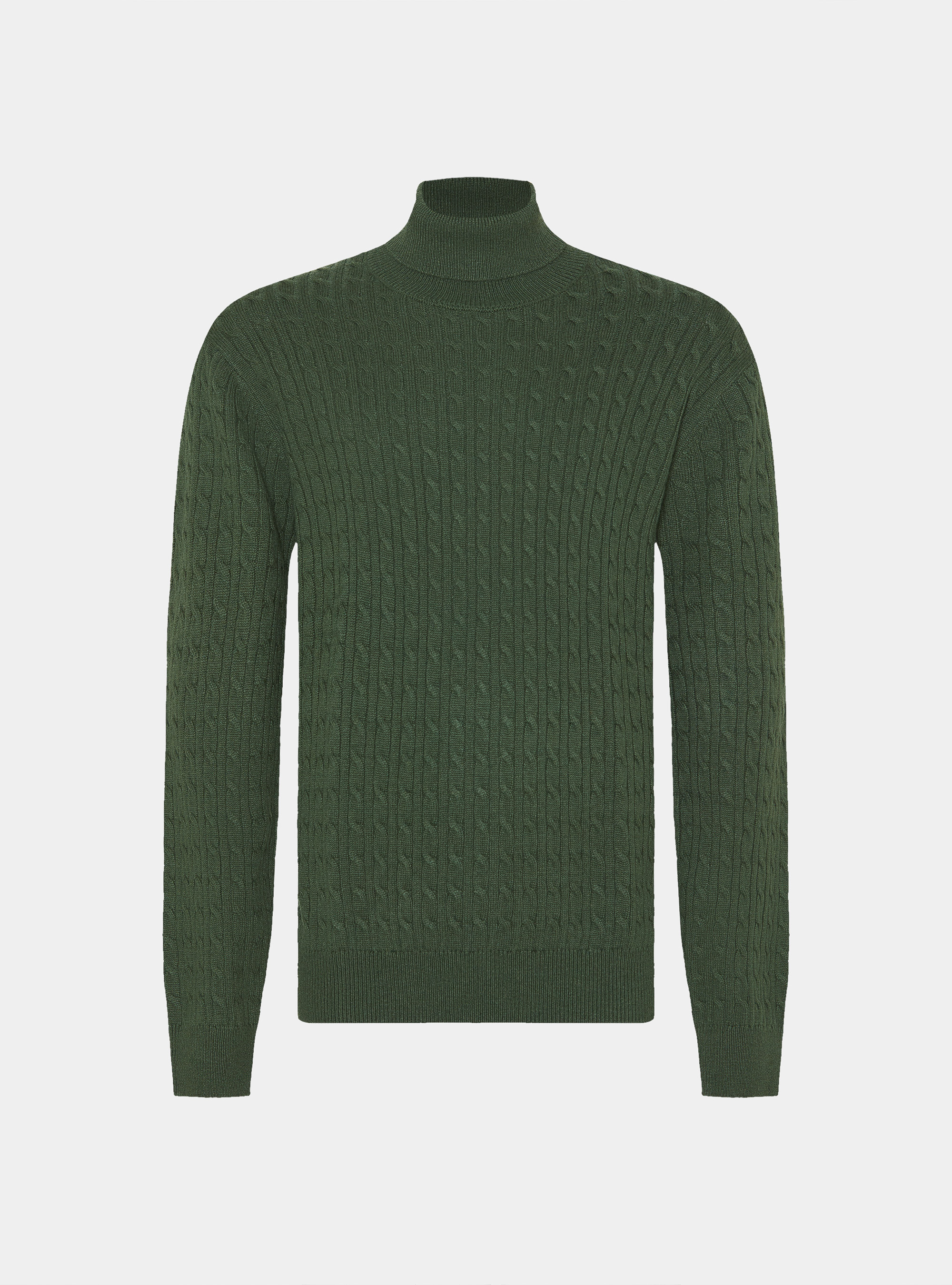 Wool-blend turtleneck sweater with braid, MILITARE 0609C