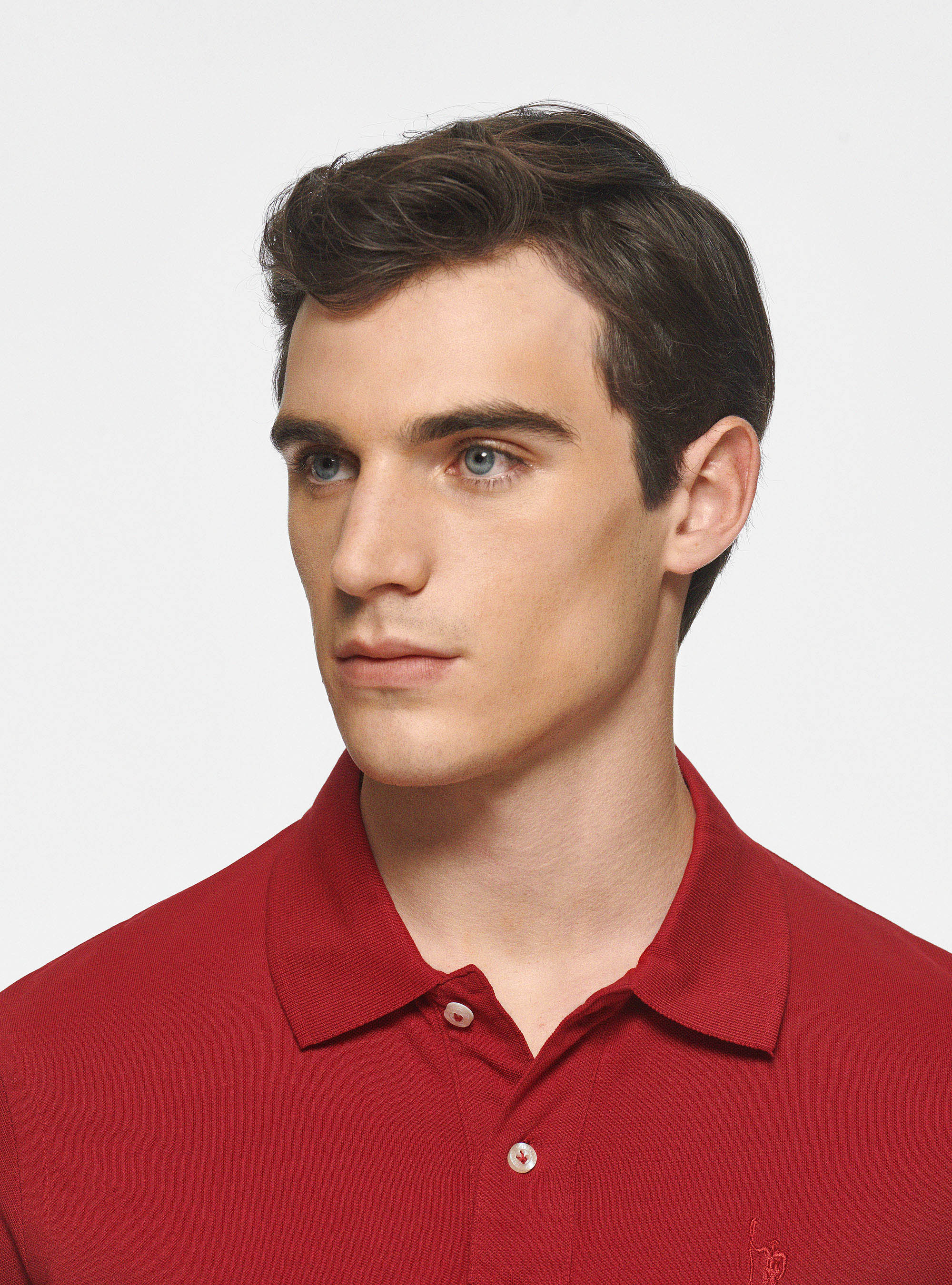 Polo classique en piqu&eacute;, ROUGE