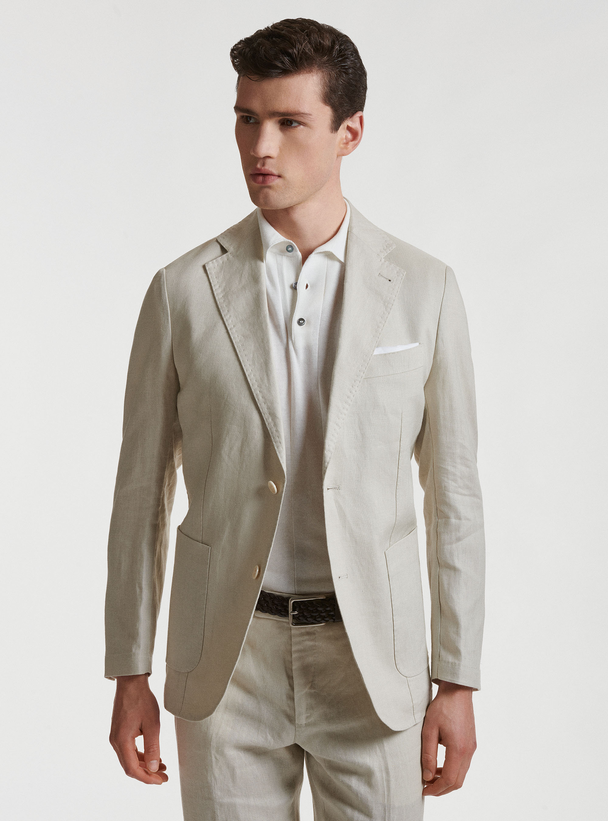 Gutteridge - Giacca per abito in puro lino, Unisex, Ecru, Taglia: 48