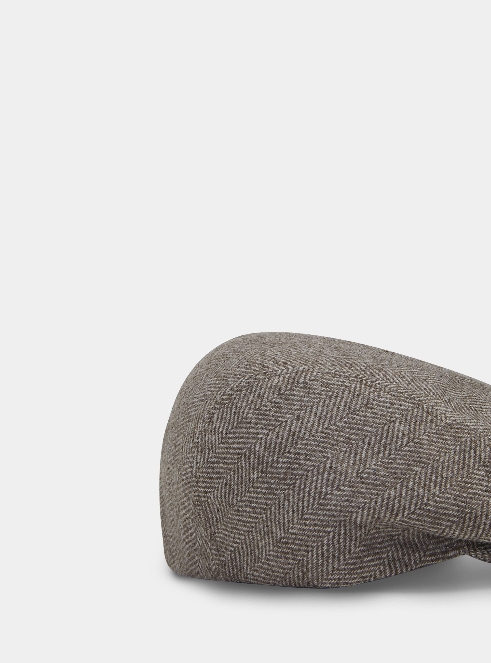 Coppola spigata in pura lana e cashmere, FANGO