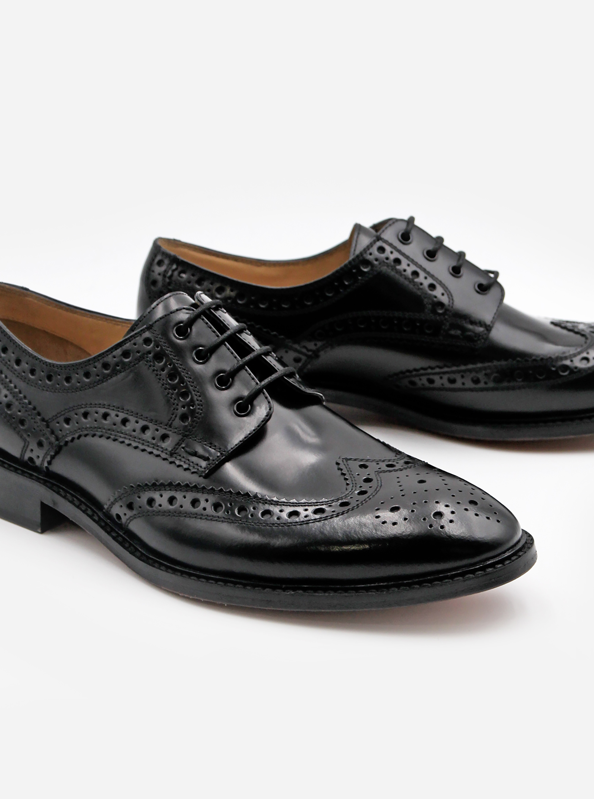 Leather derby, BLACK