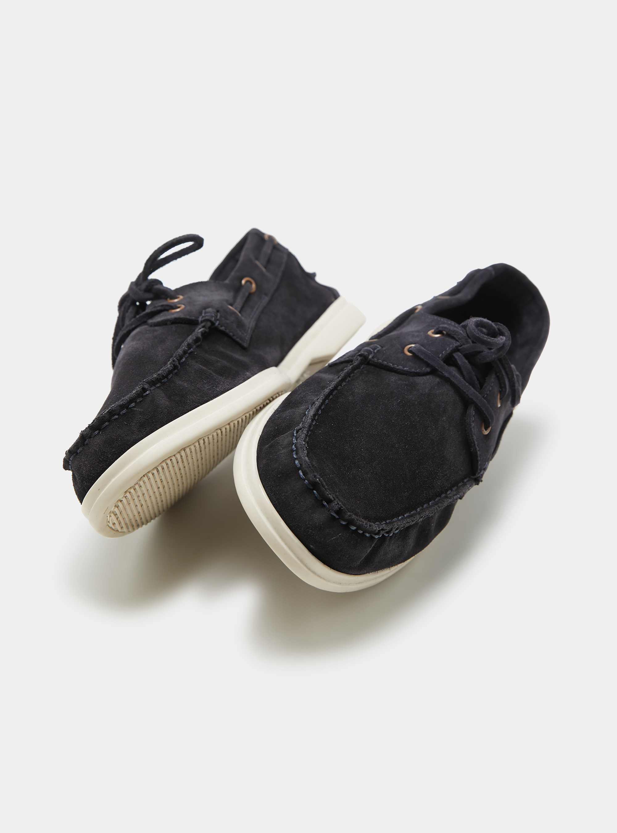 Mocassini allacciati in suede, BLU NAVY