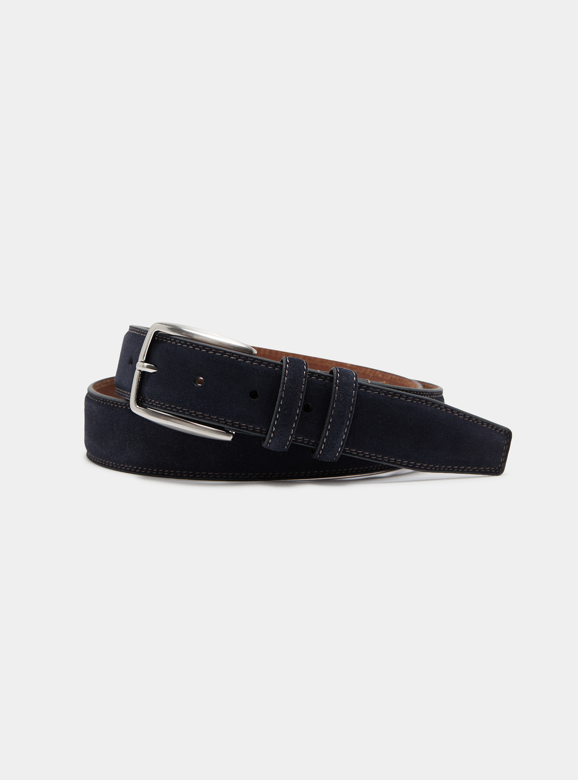 Suede belt, NAVY BLUE