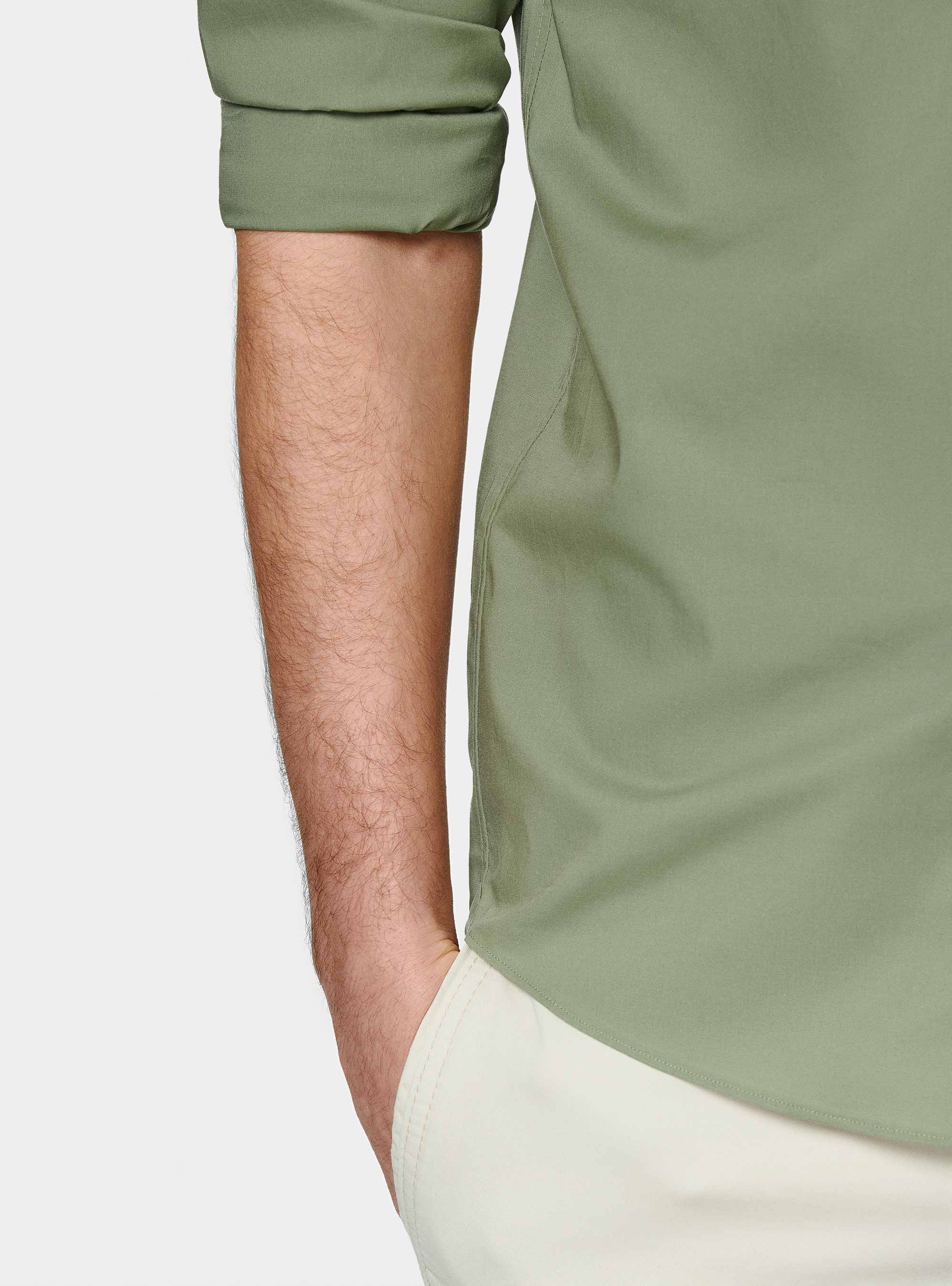 Camicia in popeline stretch, SALVIA 0602C