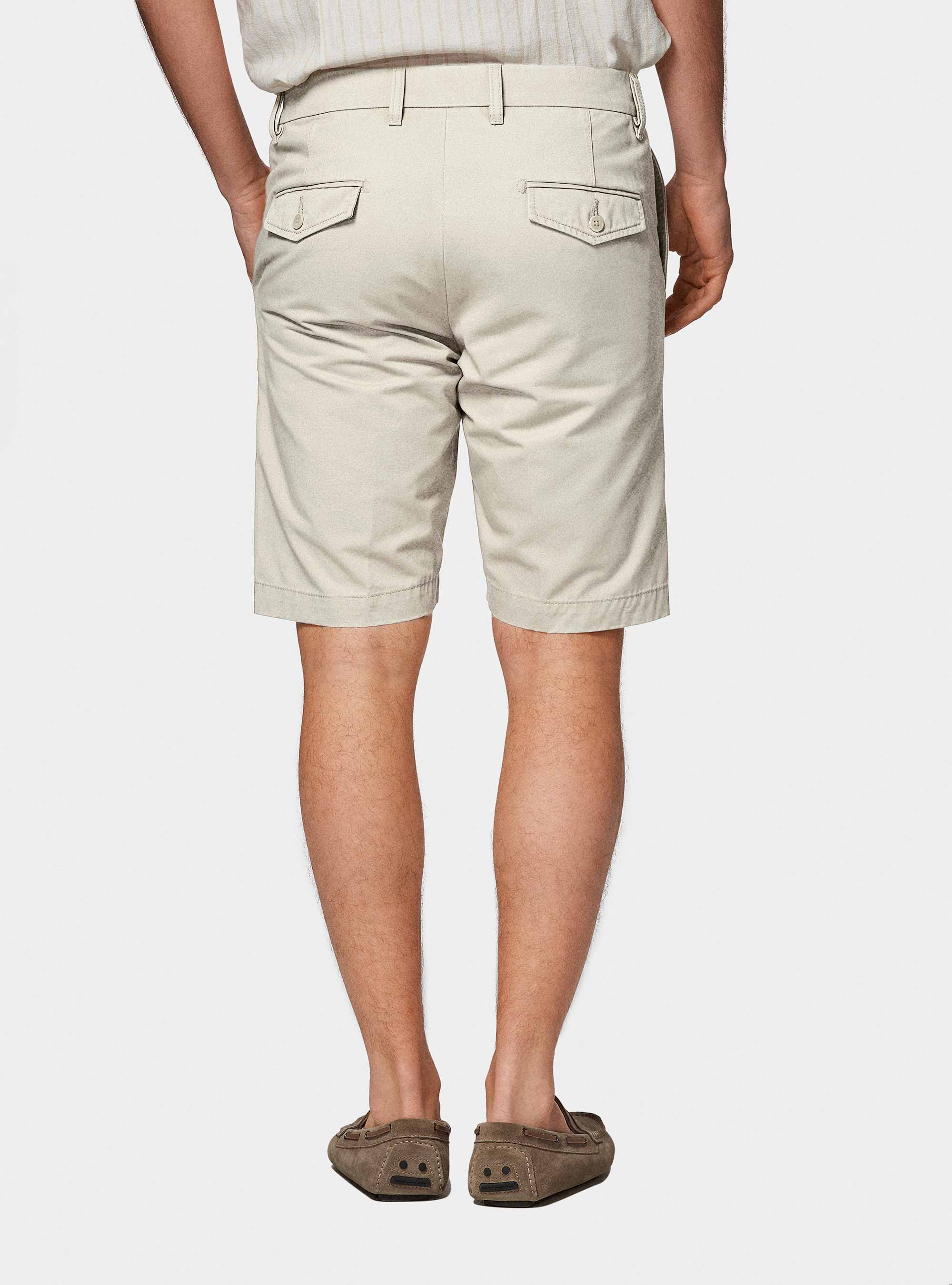 Bermuda en sergé de coton, CRÃ ME