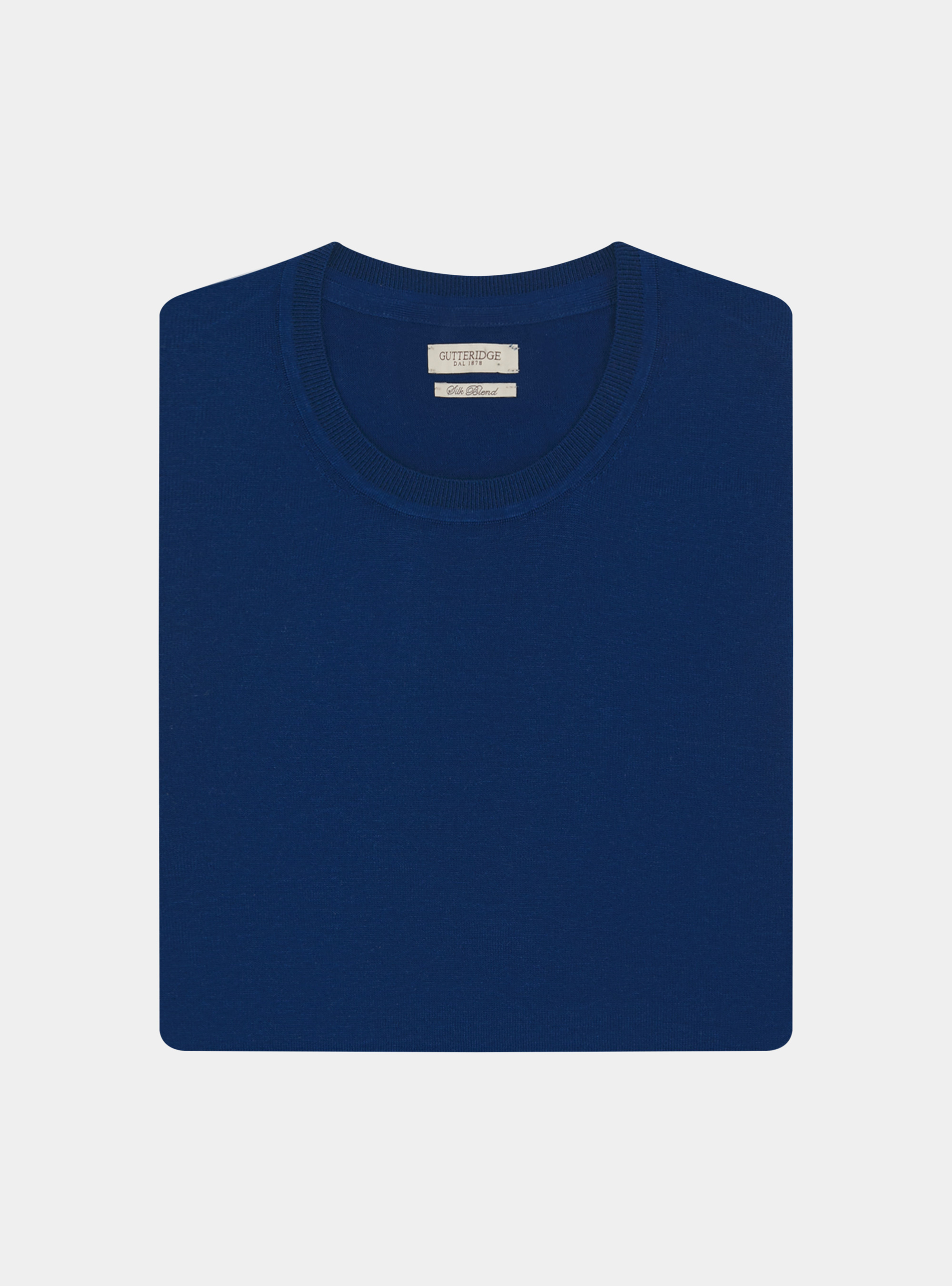 Silk and cotton crew-neck sweater, BLUE ROYAL