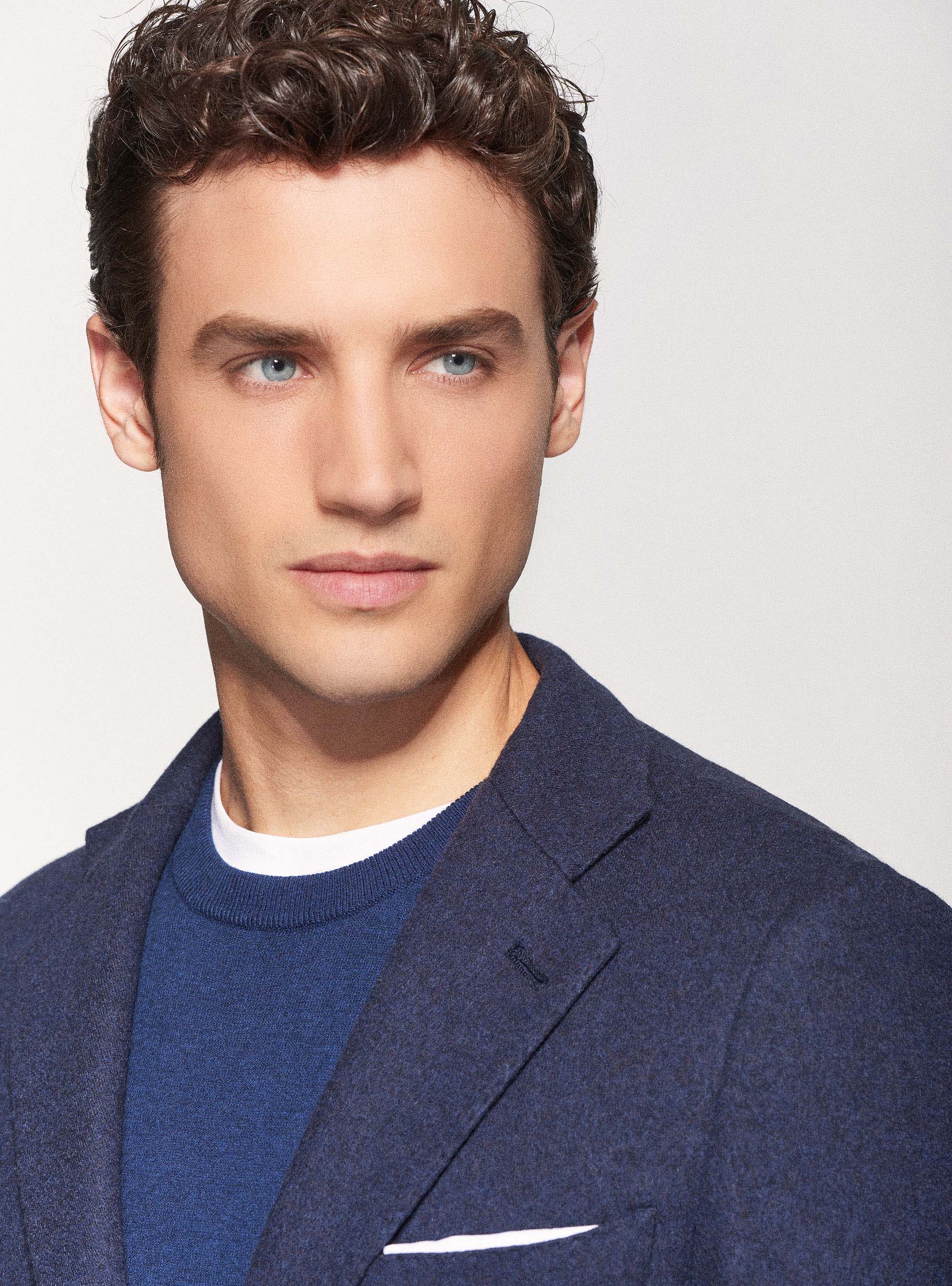 Giacca in jersey di lana, BLU NAVY