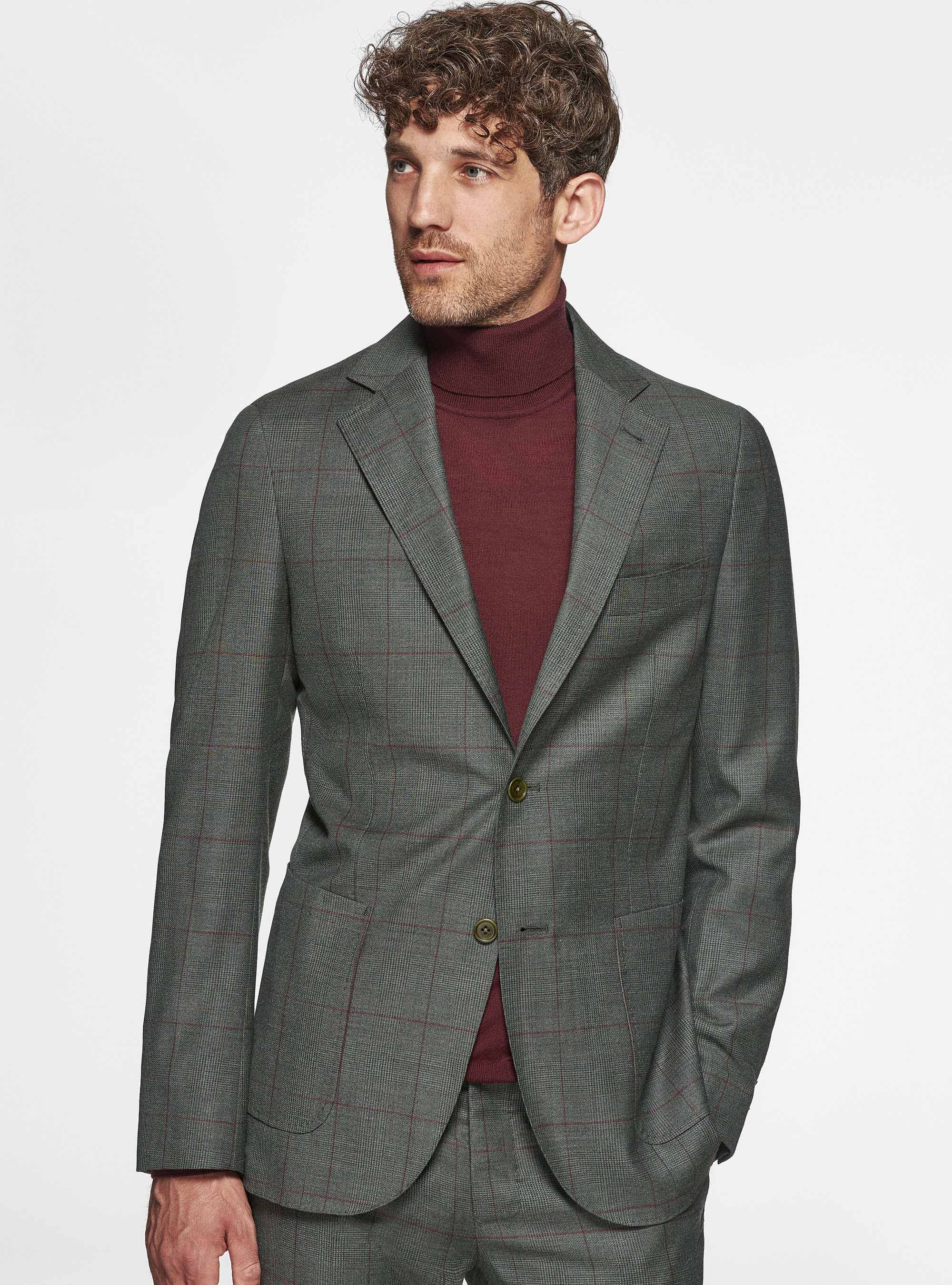 Pure wool patterned blazer