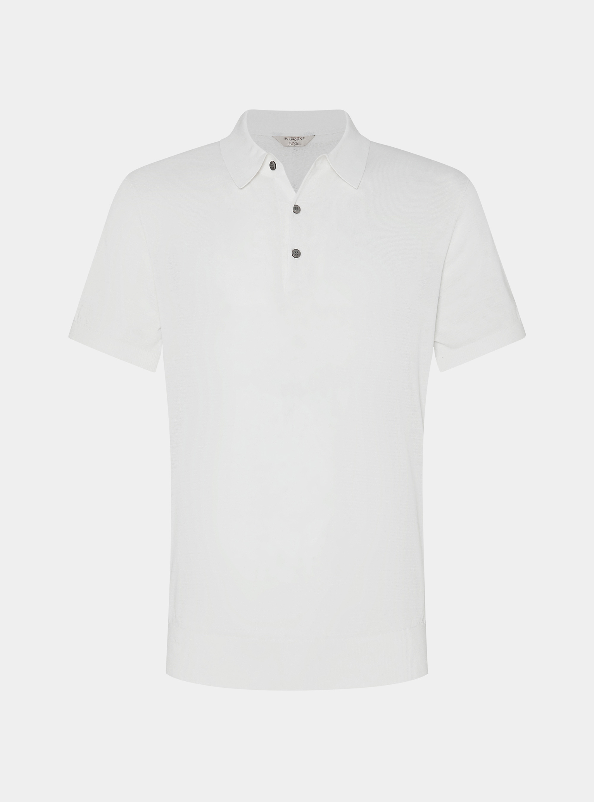 Cotton and silk polo shirt, WHITE