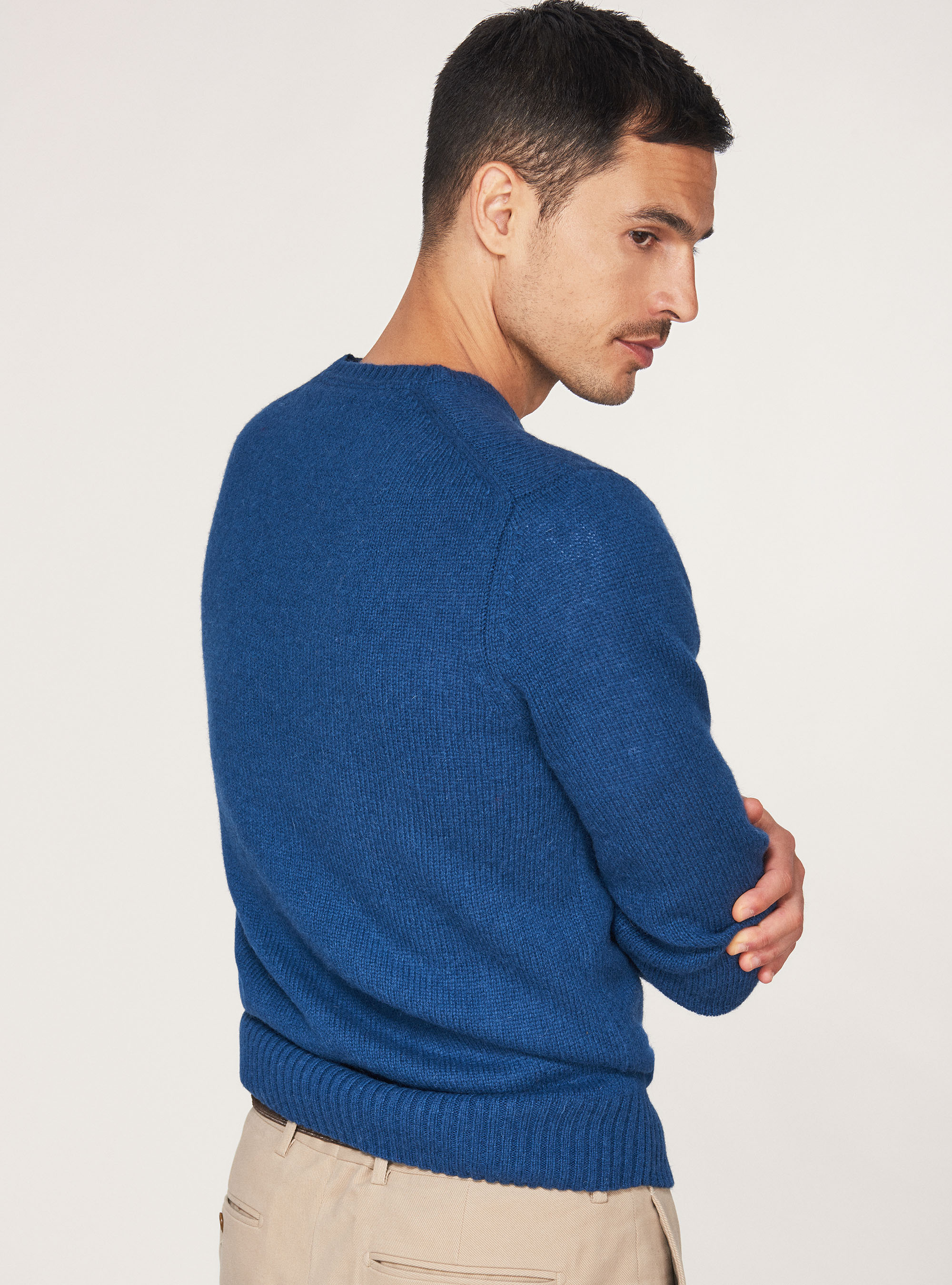 Maglia girocollo 100% lana shetland, BASALTO