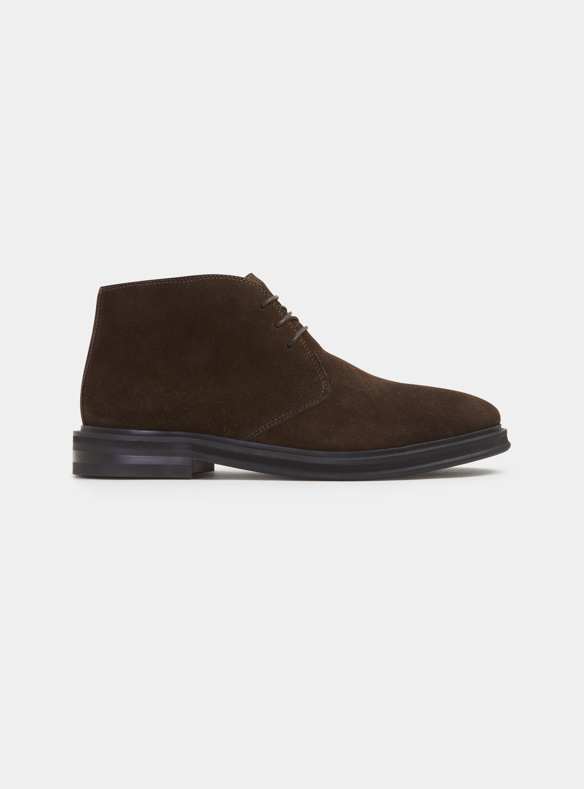 Suede leather ankle boots, BROWN