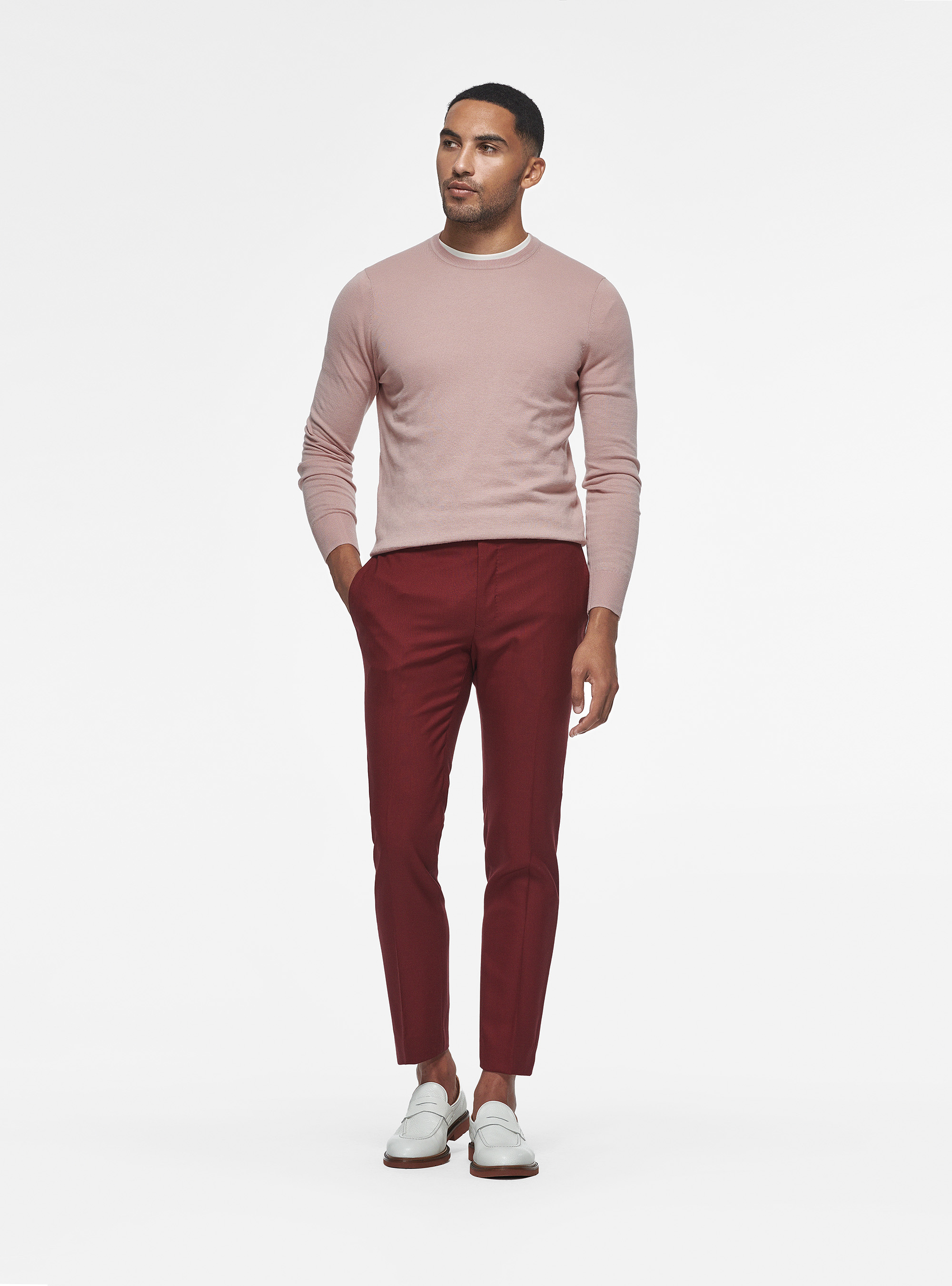 Pantaloni in pura lana Vitale Barberis Canonico, BORDEAUX