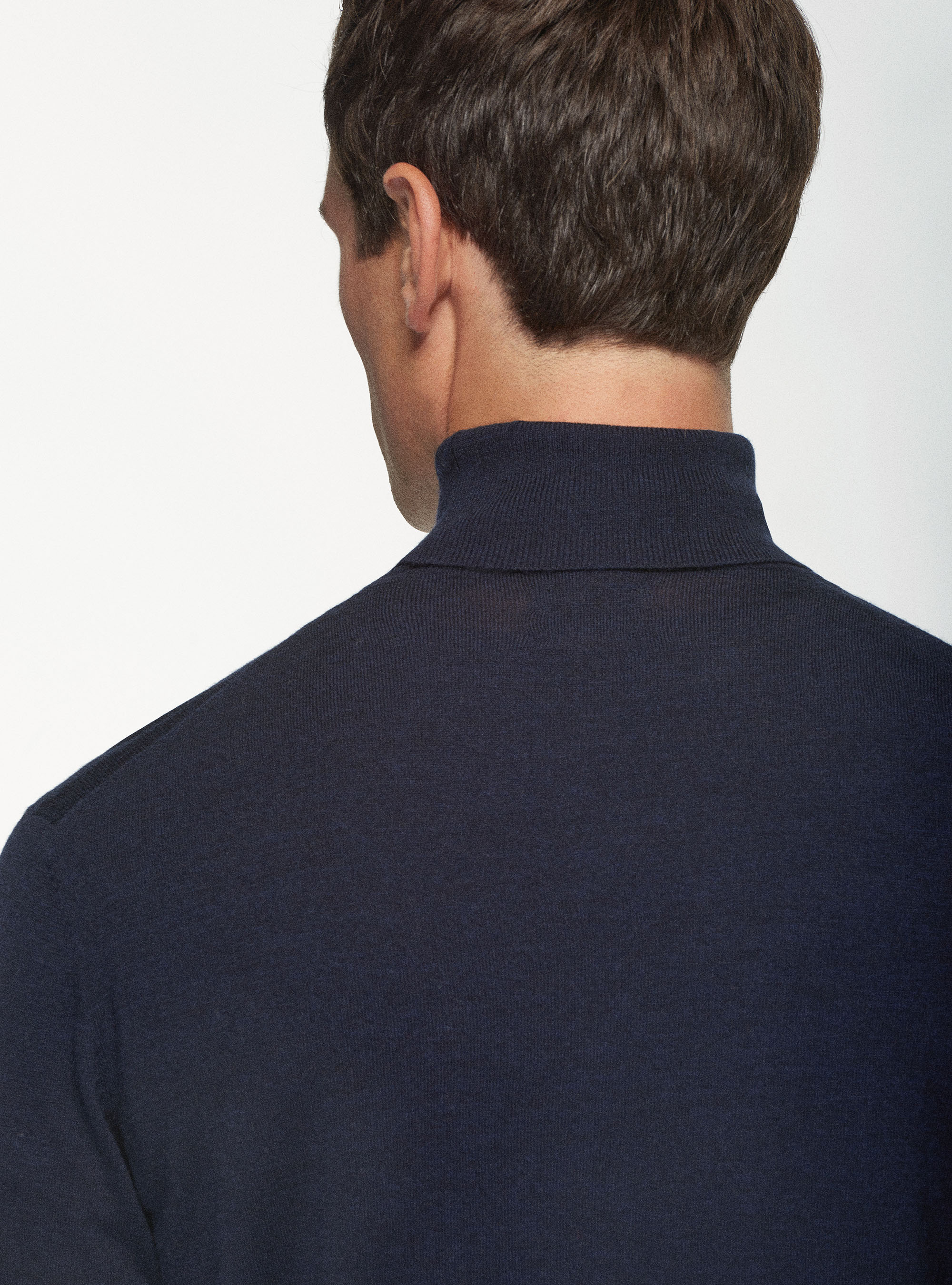 Dolcevita in pura lana merino extrafine, BLU NAVY