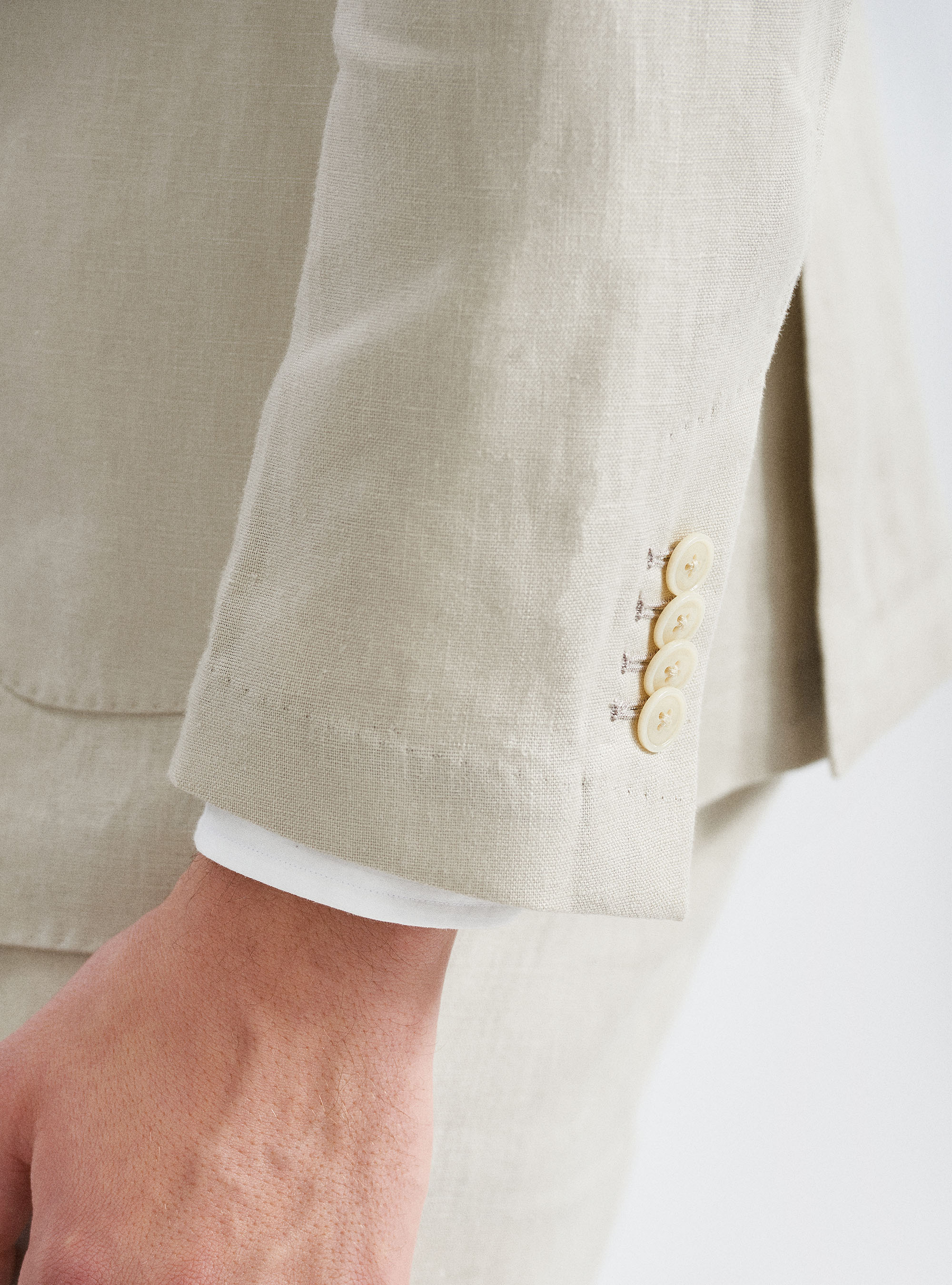 Americana de traje de lino puro, CRUDO