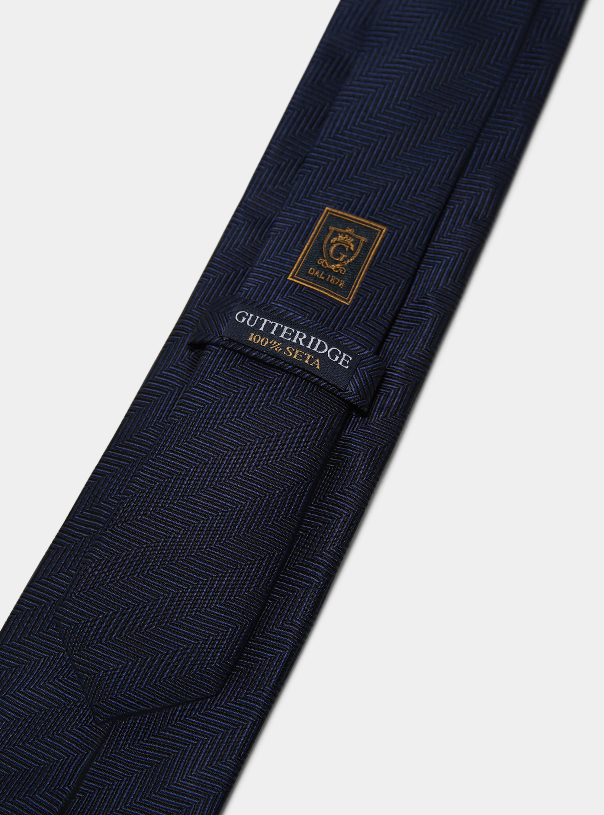 Cravate en soie à chevrons, BLEU