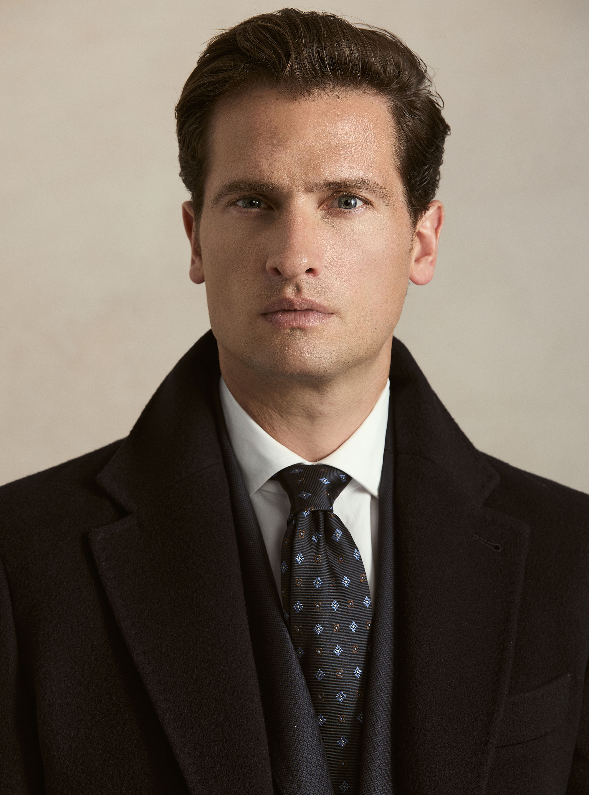 Single-breasted cashmere coat, NAVY BLUE