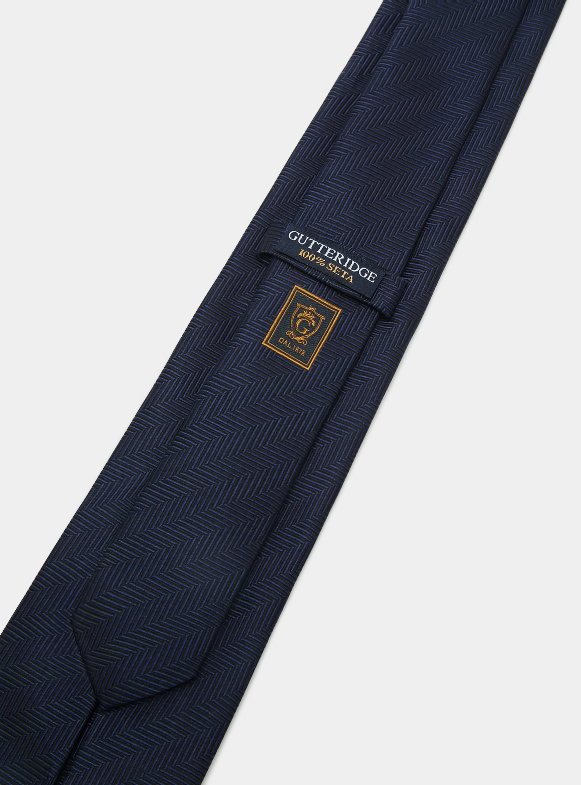Herringbone silk tie, BLUE