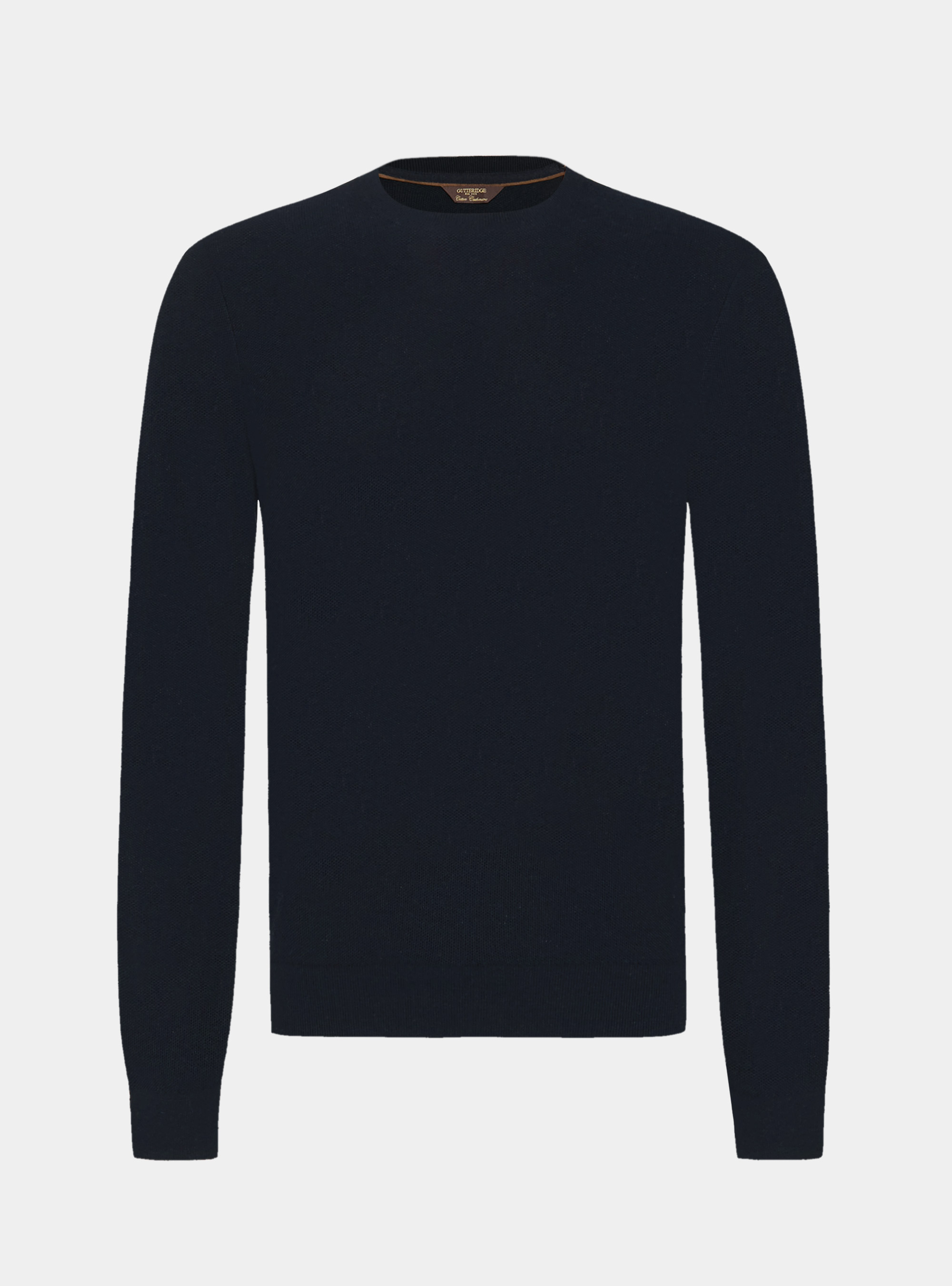 Girocollo in maglia nido d'ape in cotone cashmere, AZUL MARINO