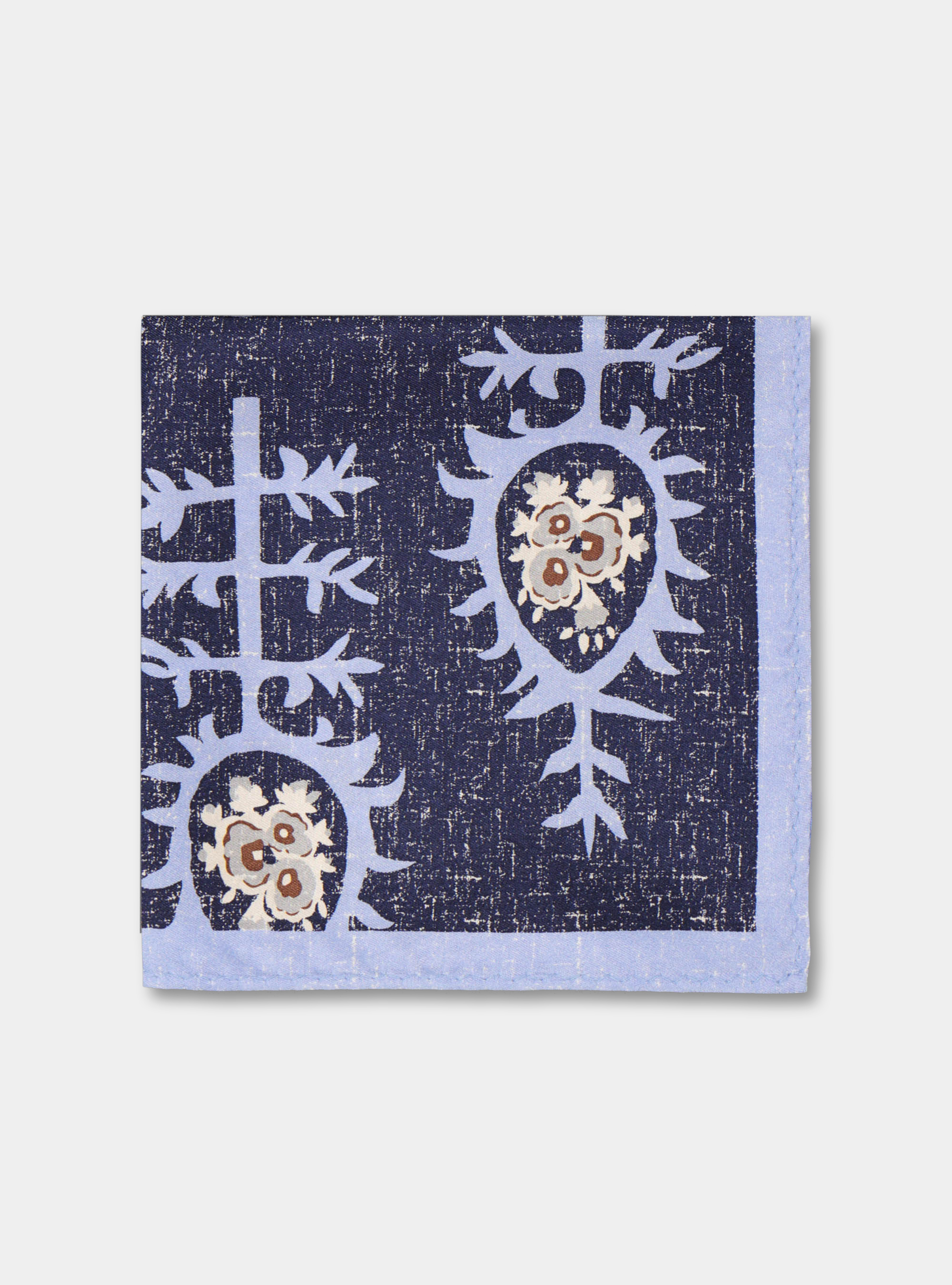 Macro pattern printed silk pochette, NAVY BLUE