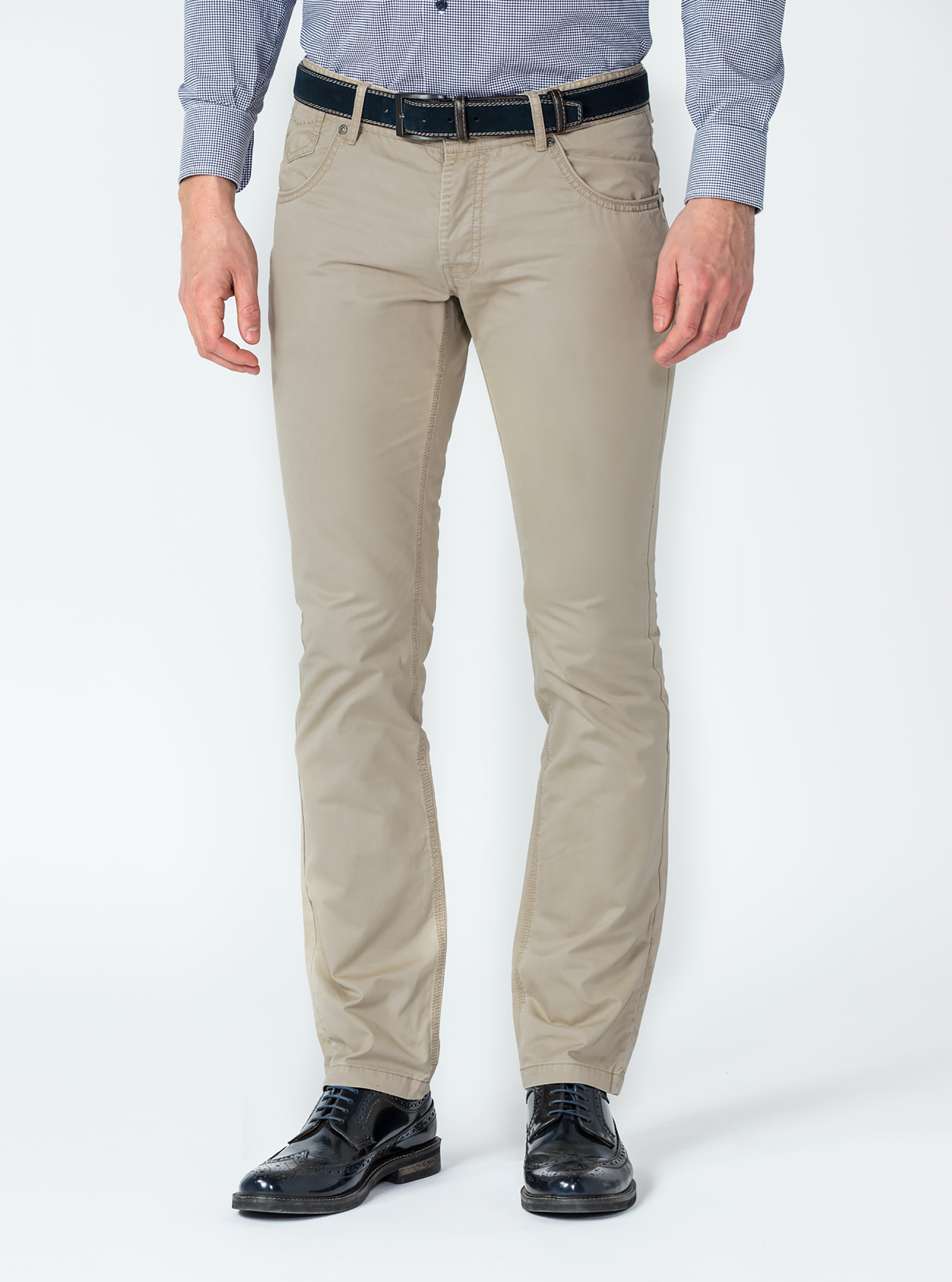 Pantaloni 5 tasche gabardina leggera, ECRU