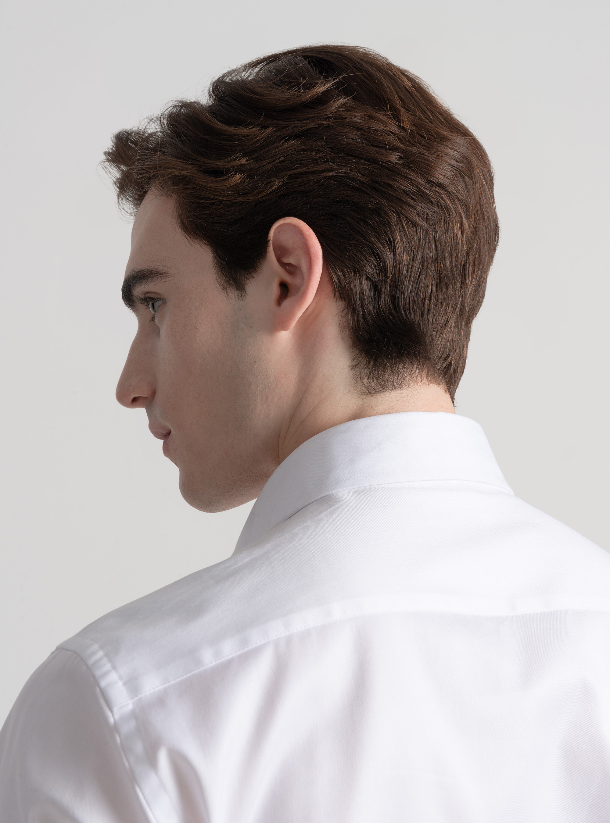 Camicia in twill di cotone, BIANCO