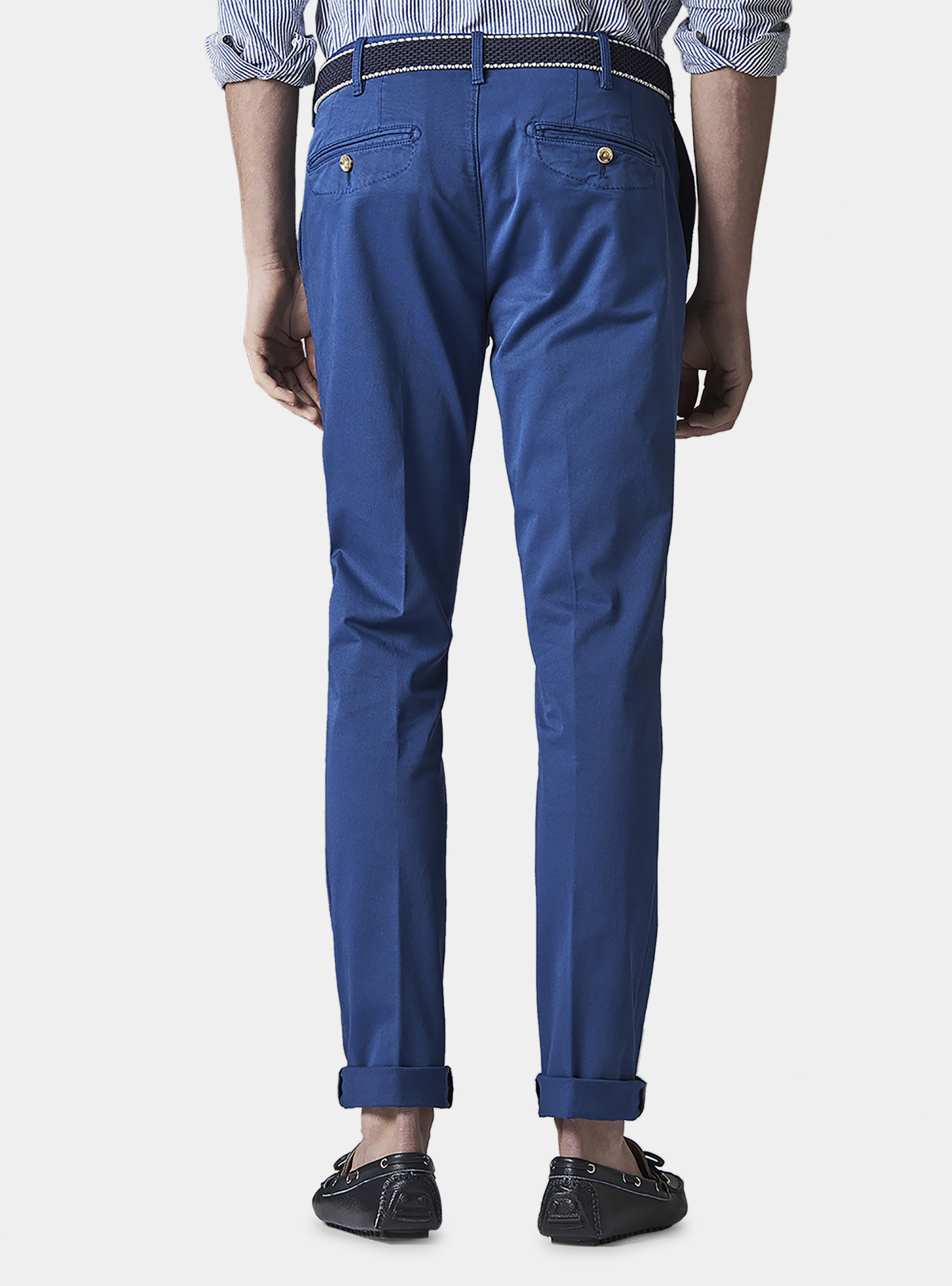 Pantalones chinos de algod&oacute;n stretch, AZUL MEDIO