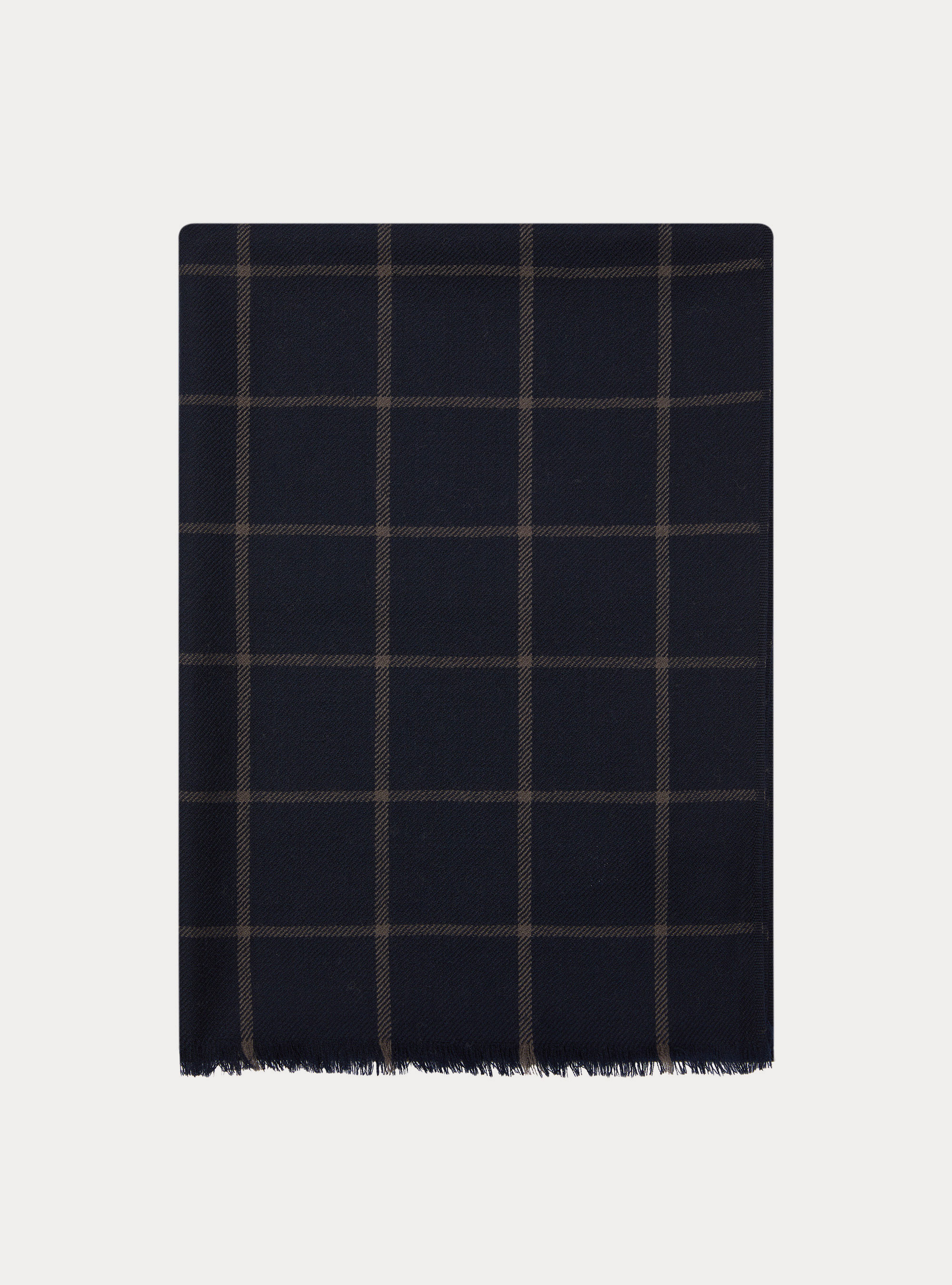 Sciarpa in lana fantasia, NAVY BLUE