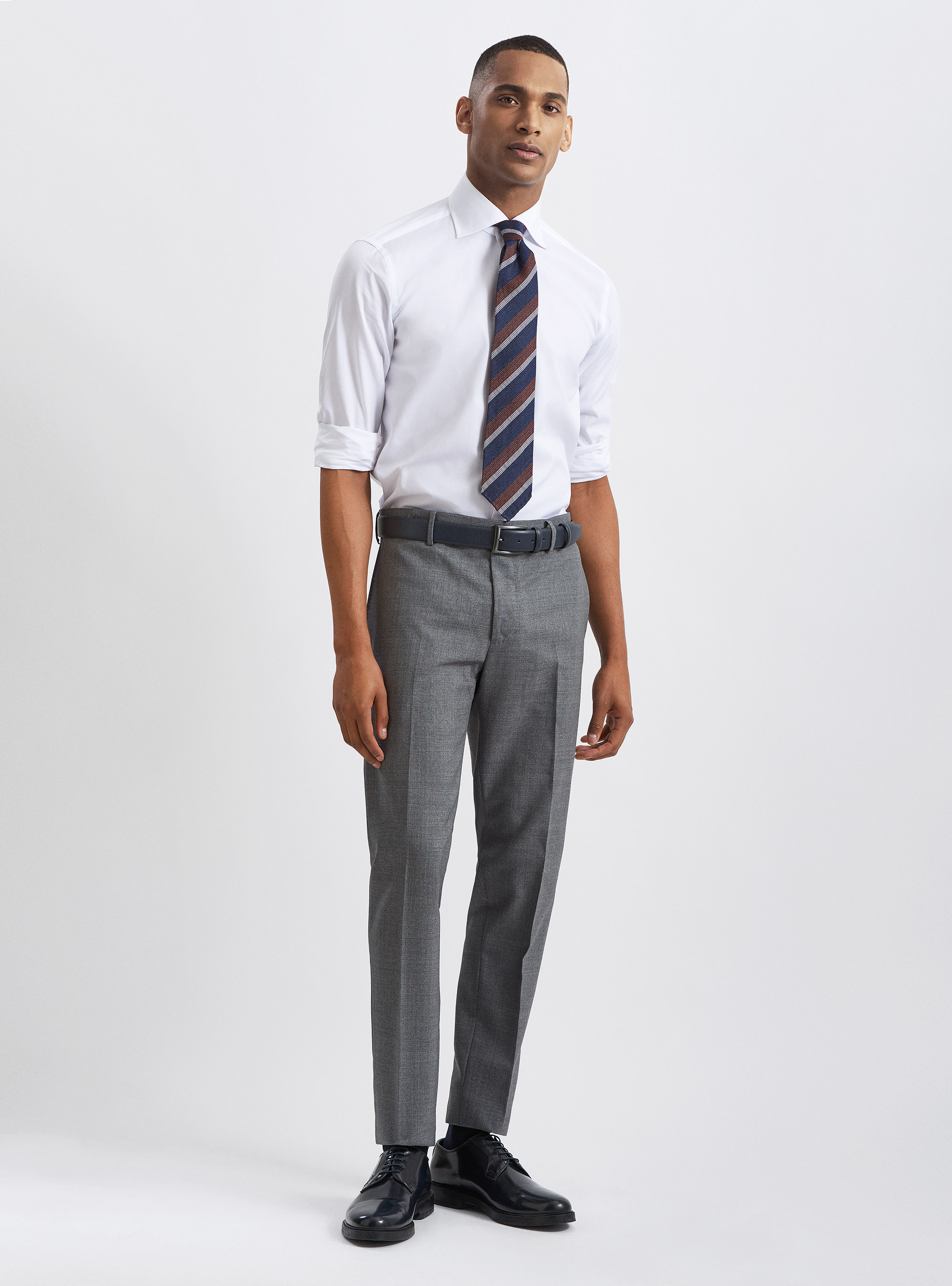 Pantaloni per abito in pura lana tessuti Vitale Barberis Canonico, GRIGIO CHIARO