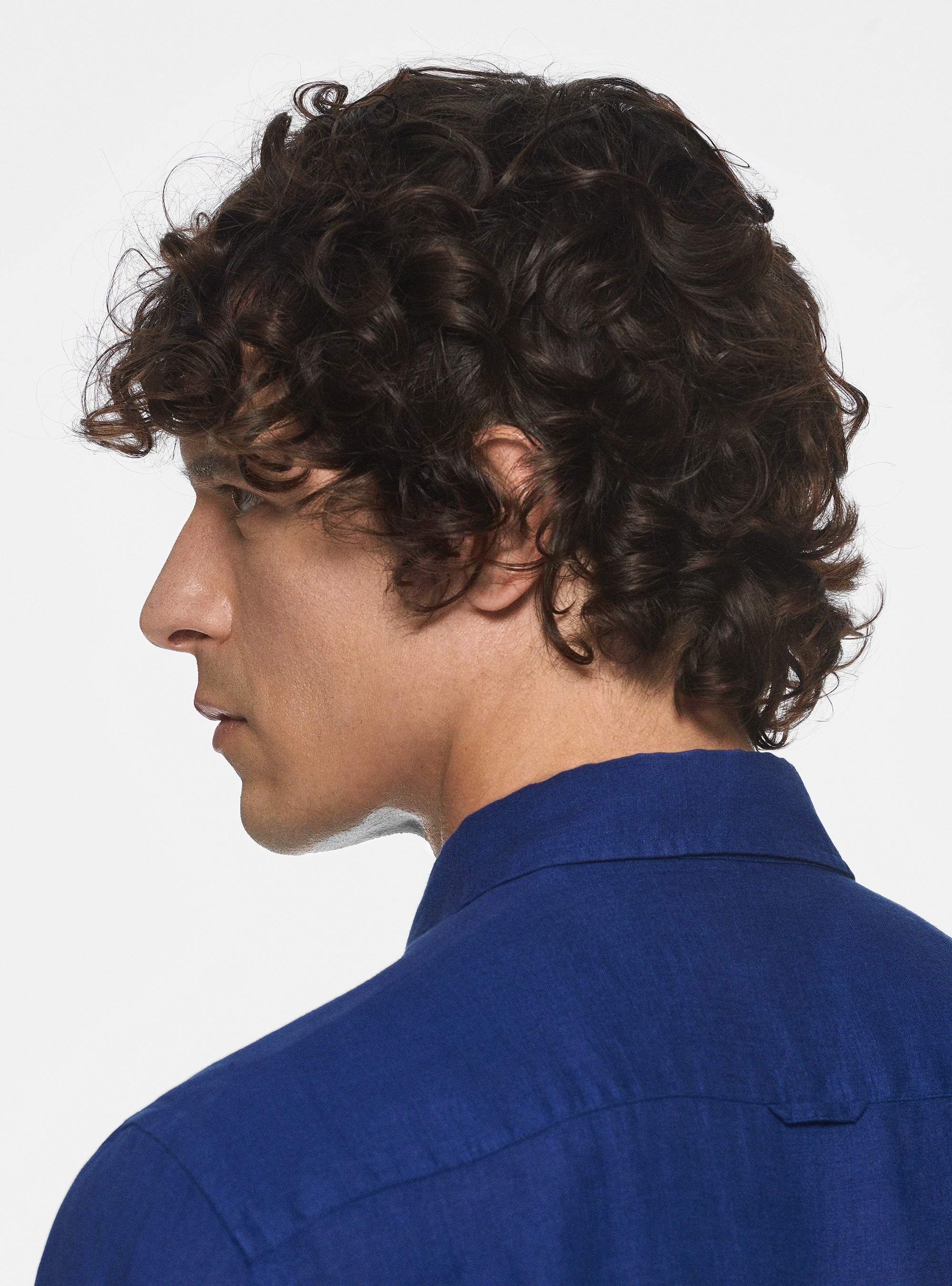 Pure linen shirt, BLUE