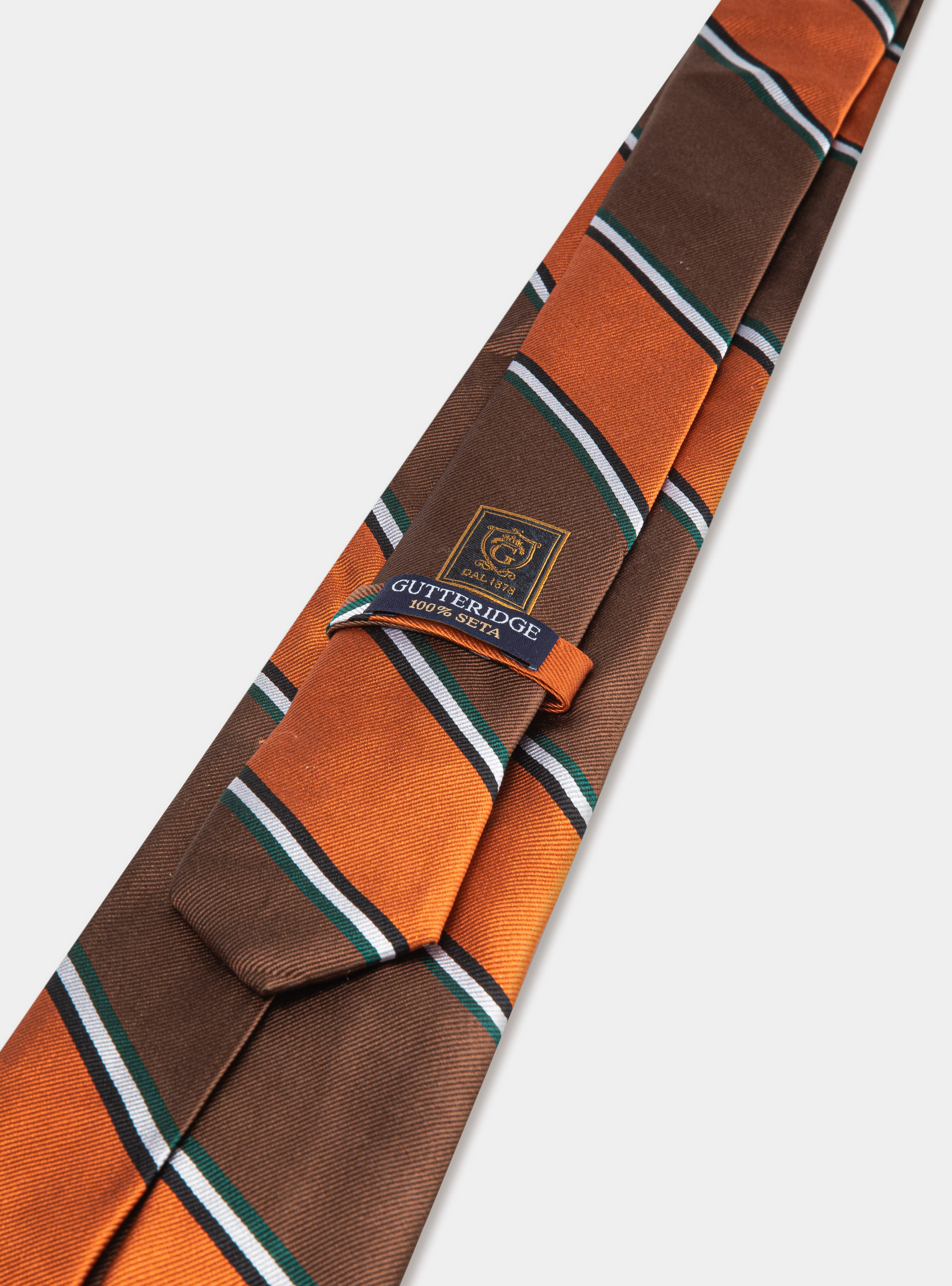 Cravatta in seta rigata, ARANCIONE