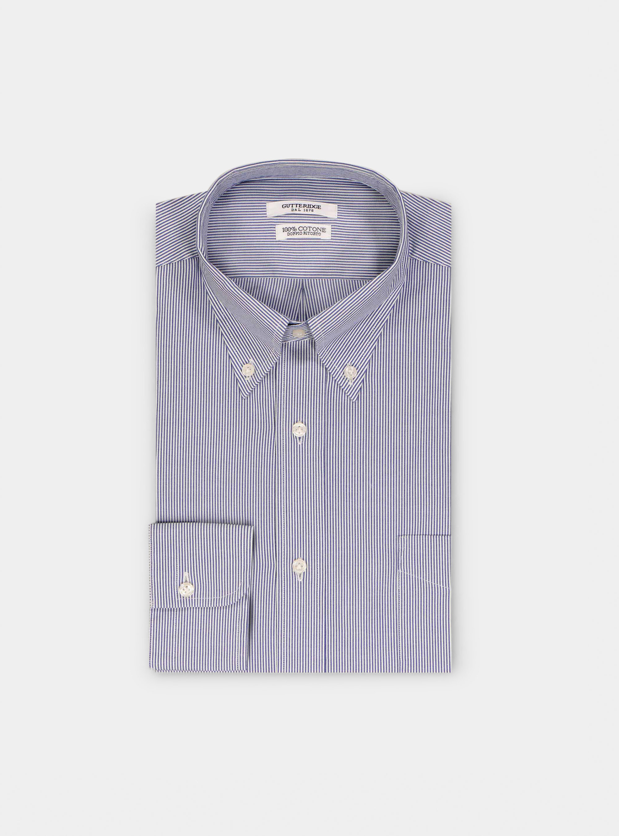 Comfort button-down collar shirt in striped oxford, BLUE