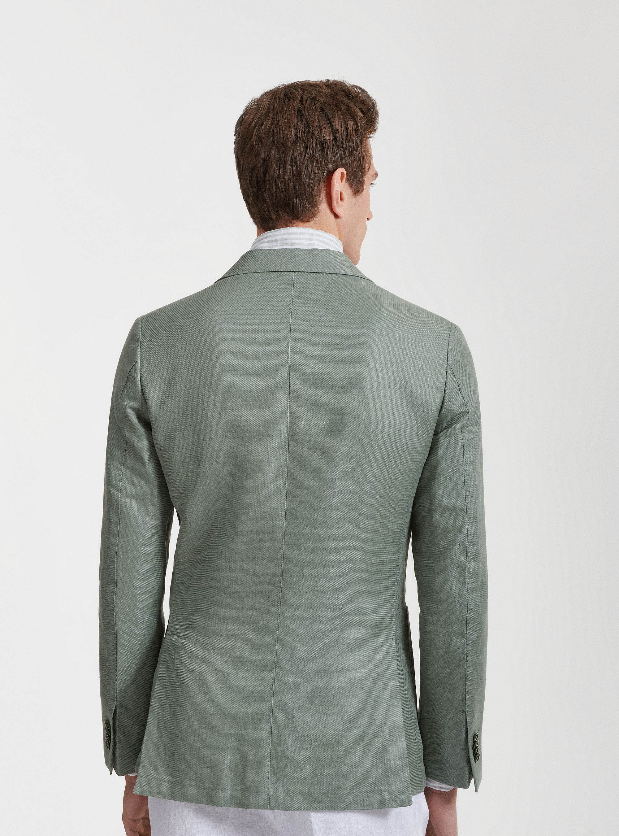 Linen and cotton blazer, SALVIA 0602C