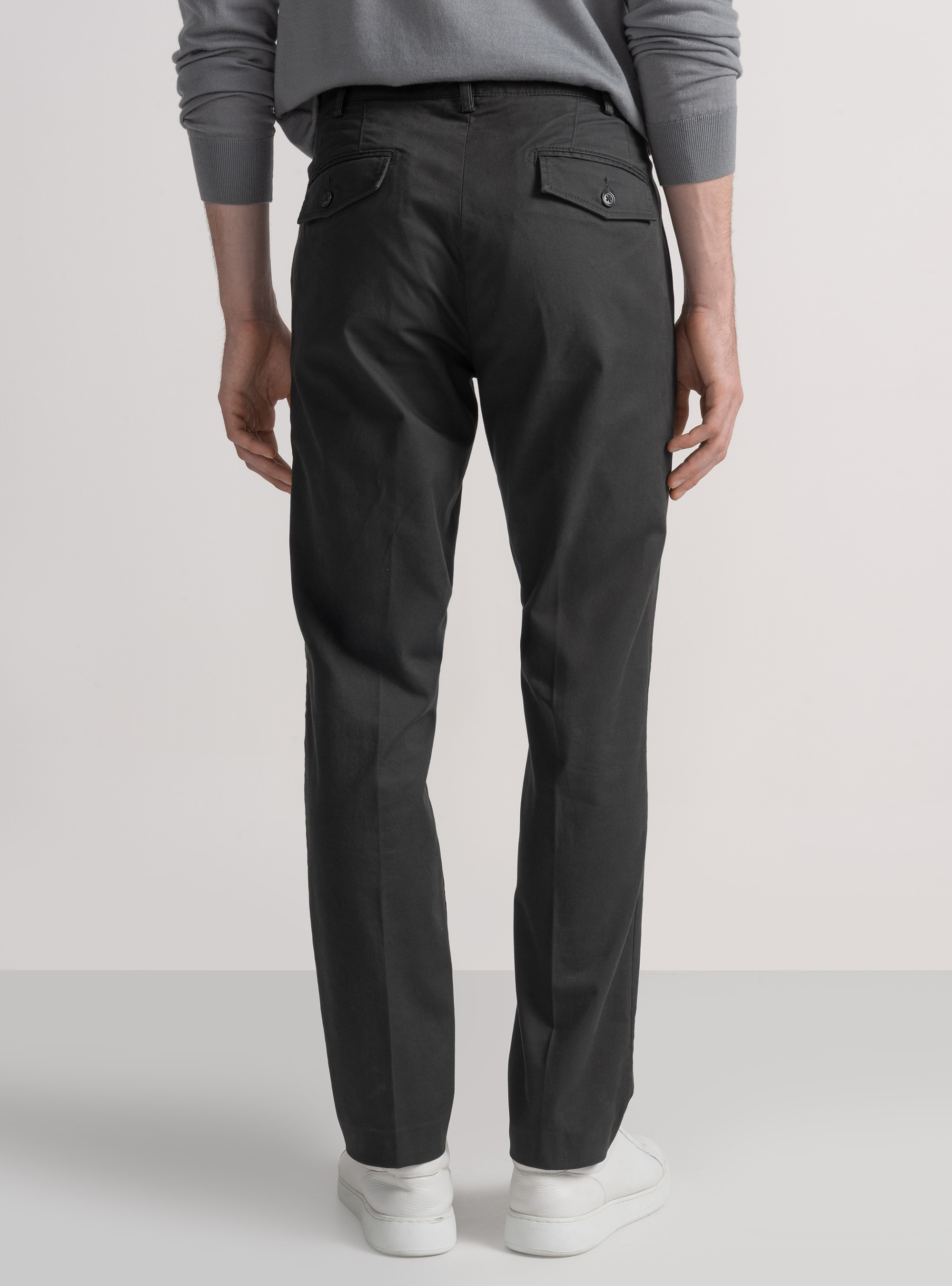 Pantalón chino slim fit de sarga elástica, GRIS MARENGO