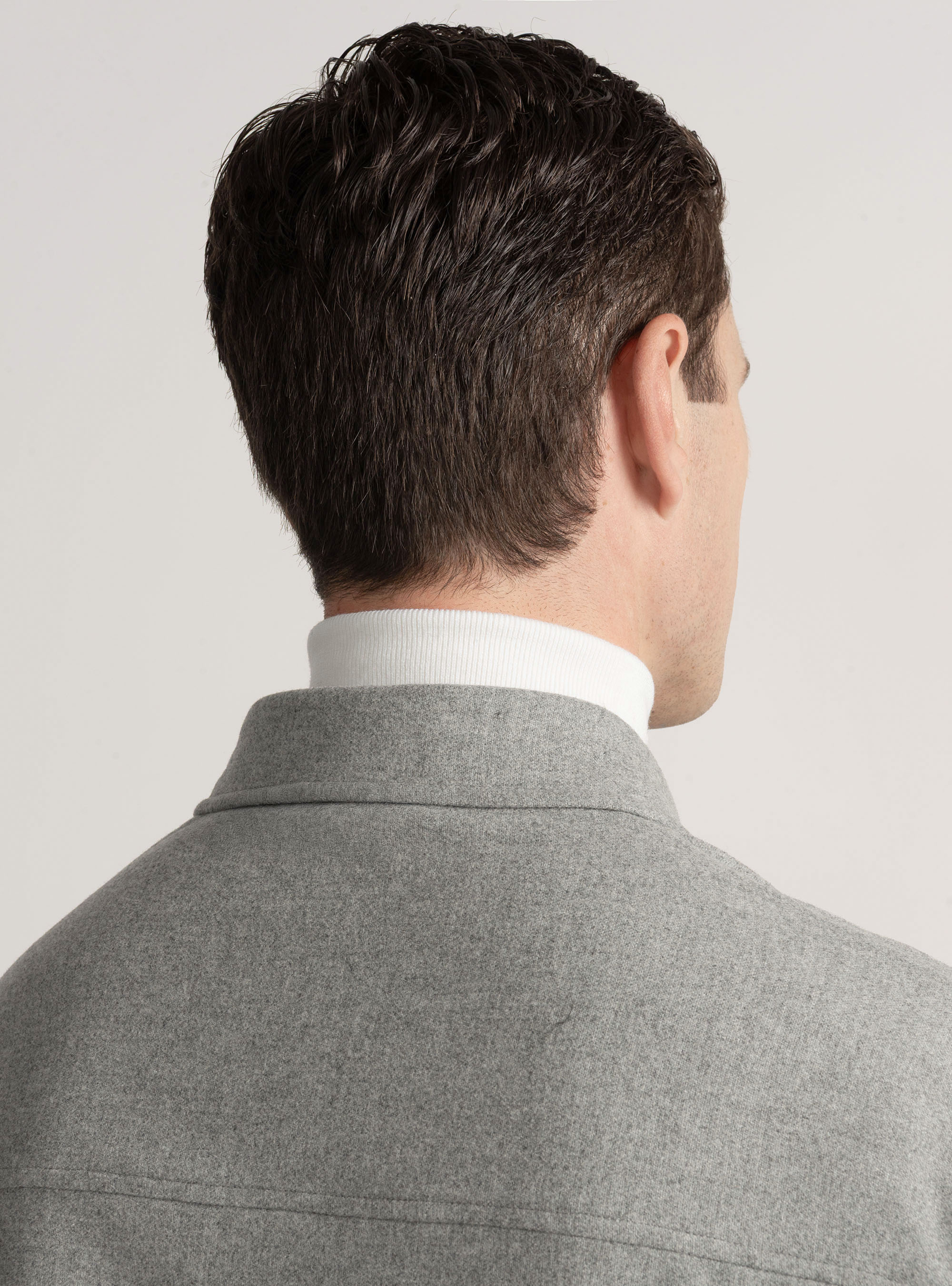 Giacca camicia leggera in misto lana, GRIGIO CHIARO