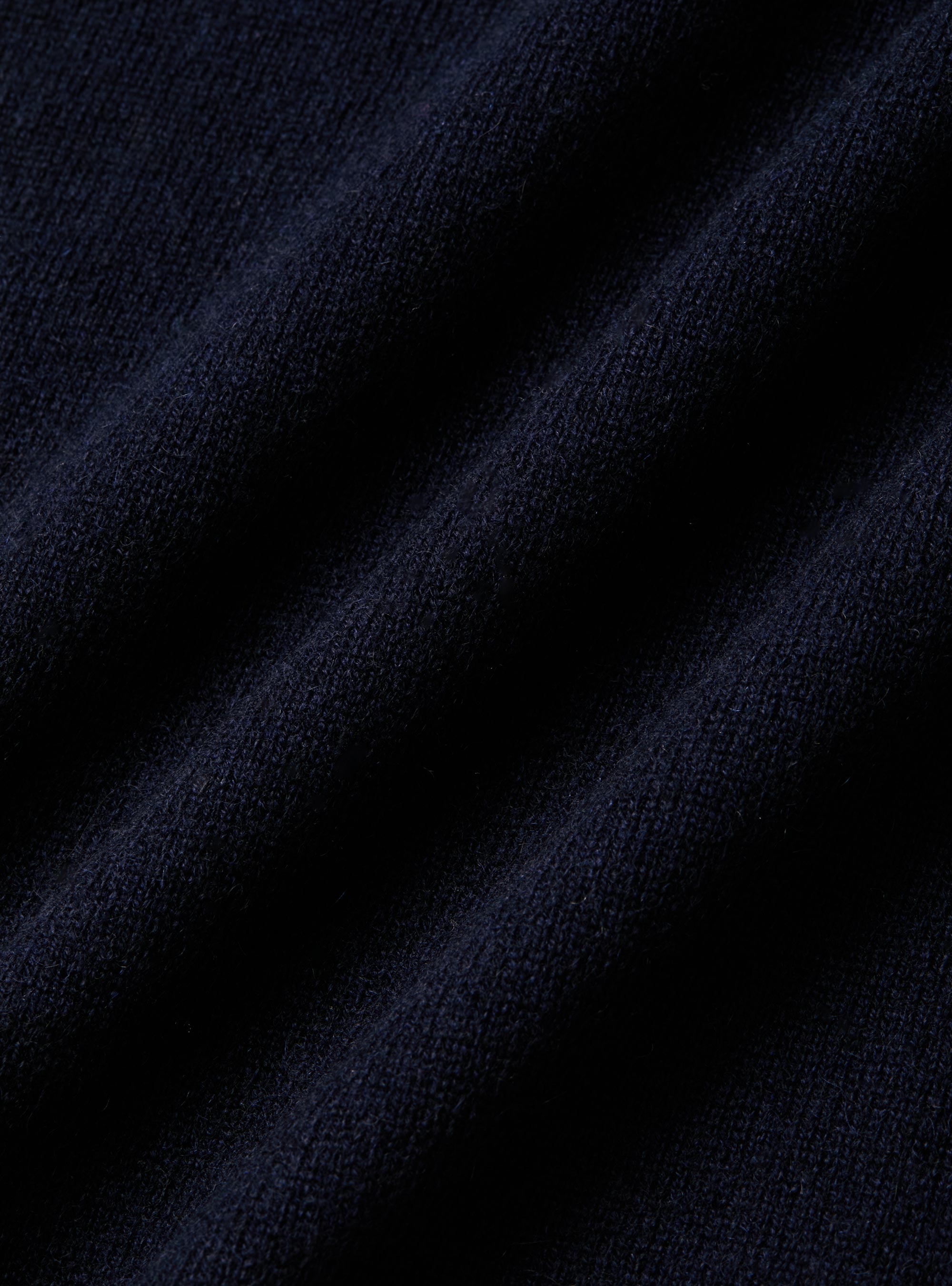 Punto de cachemira con cuello redondo, AZUL MARINO