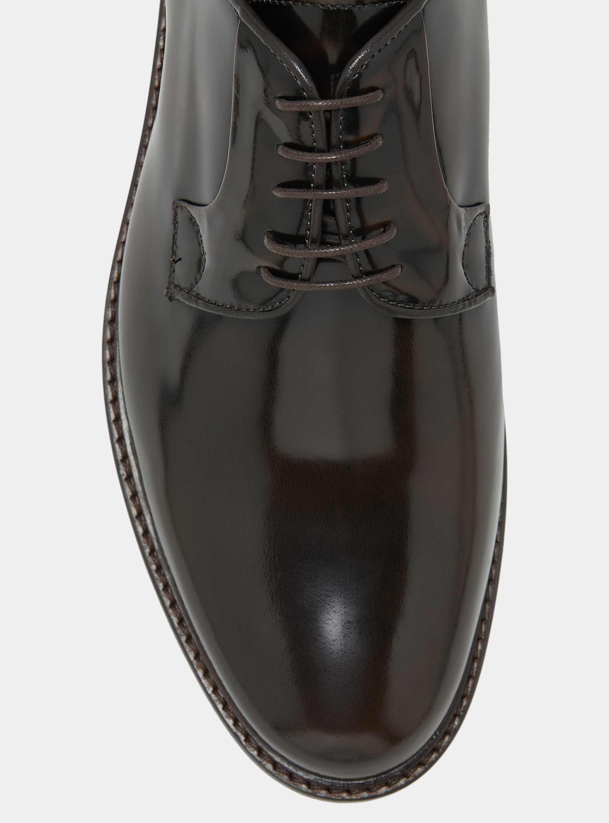 Abrasivated leather derby, BROWN