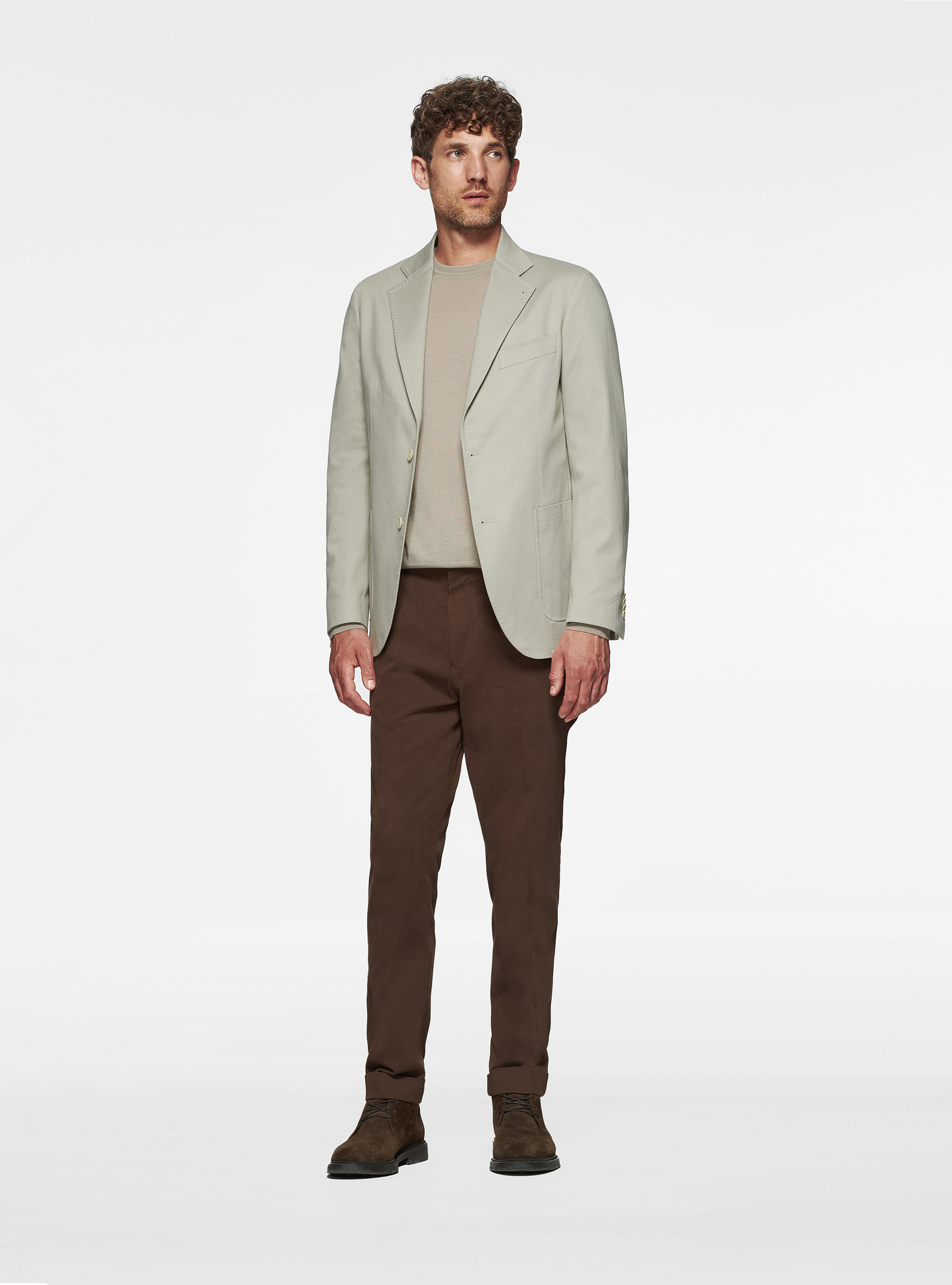 Giacca in cotone smerigliato, ECRU