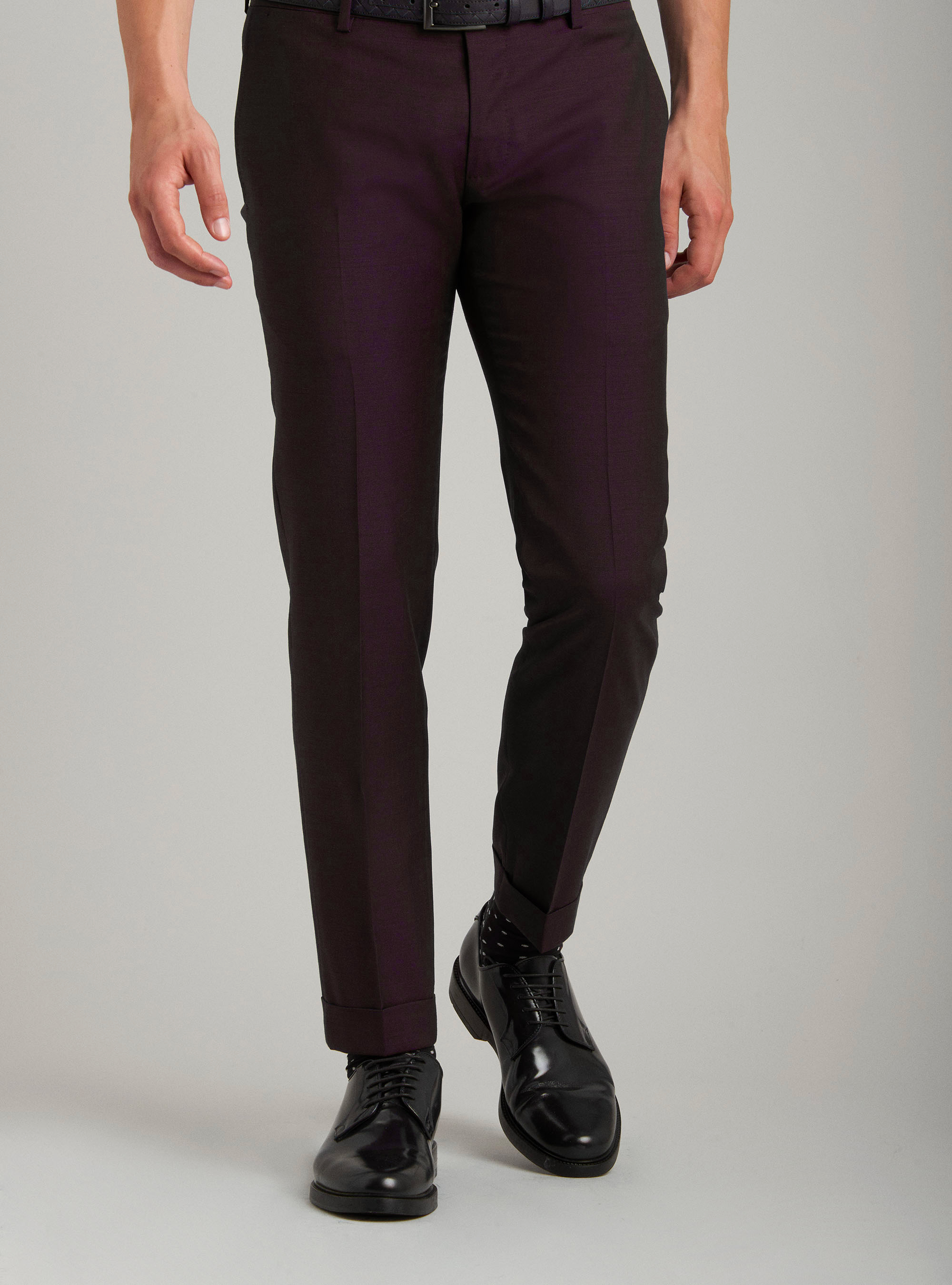 Suits Pants in super fine wool 120's, BORDEAUX